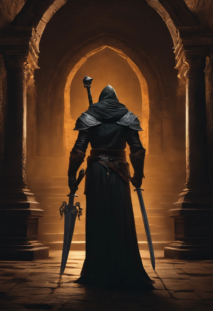 um close up de uma pessoa segurando uma espada em um quarto escuro, arte conceitual inspirada em Andor Basch, art-station, gothic art, arte conceitual dark soul, conceito de alma escura, Arte conceitual de Dark Souls, cavaleiro das almas das trevas, O Cavaleiro das Almas Negras, Arte conceitual de darksouls, Arte de Dark Souls, Estilo Dark Souls, Estilo de Arte Dark Souls, Almas Sombrias Inspiradas