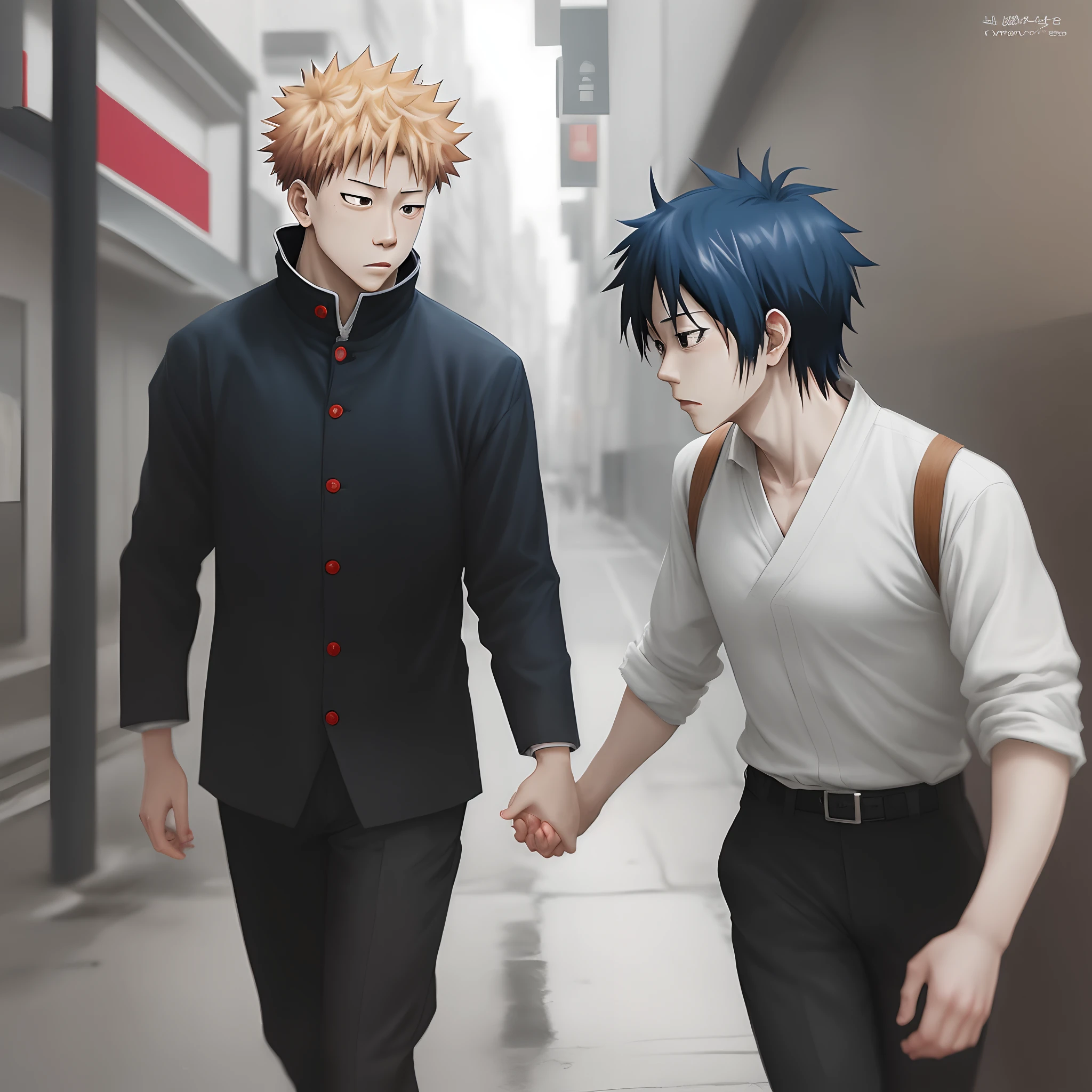 Make a romantic art of the characters mei mei and suguru geto of jujutsu kaisen