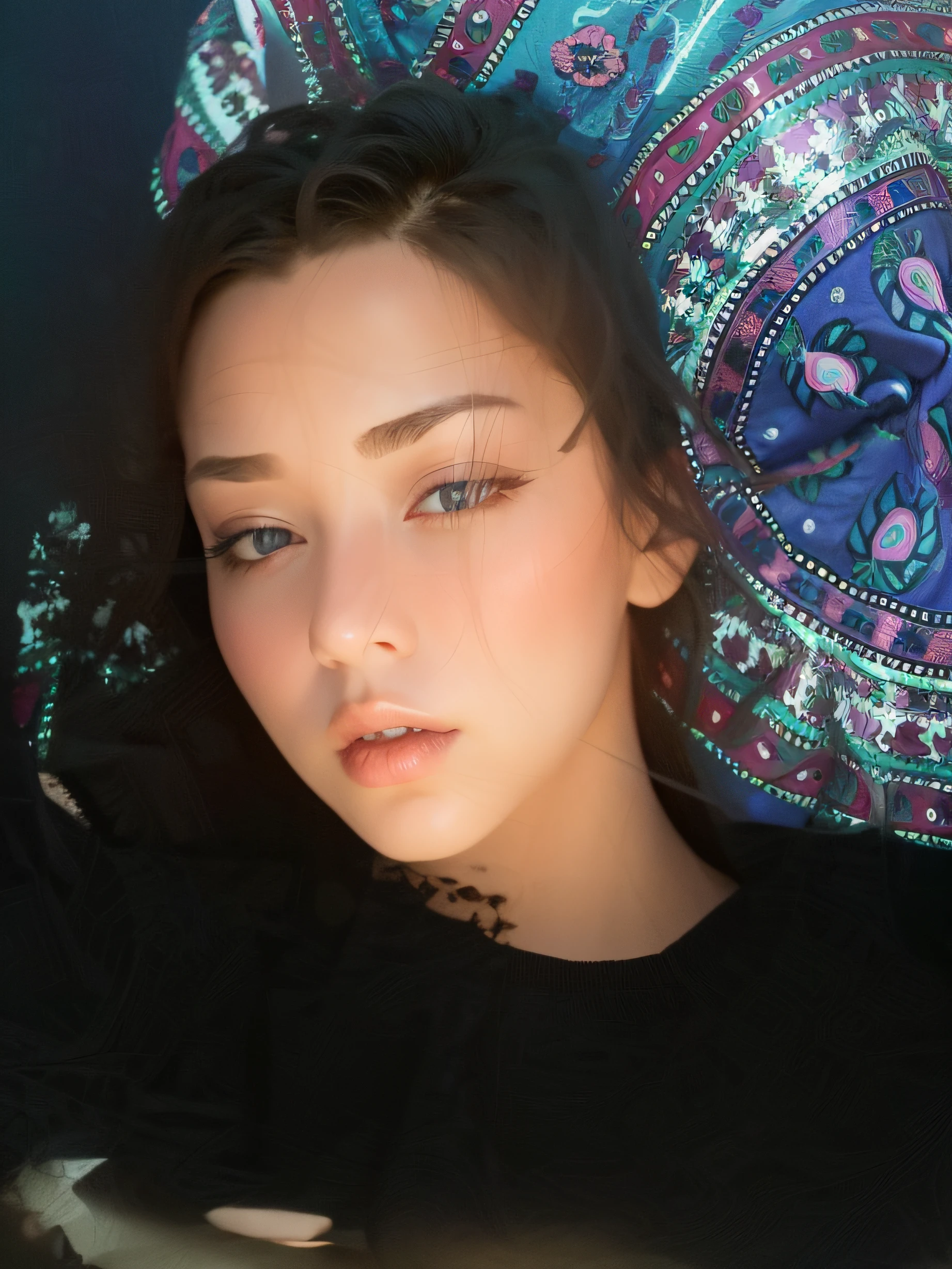 girl in gothic attire, with a cute alternative style, dreamy eyes, and soft pastel-colored hair, striking a confident pose in a garden surrounded by vibrant flowers. The girl's face is beautifully detailed, showcasing her delicate features, such as her expressive eyes, pert nose, and soft lips. Her youthful and vibrant aura is accentuated by the high-quality, 4k resolution of the artwork. The rendering is photorealistic, with each detail meticulously captured, from the intricate patterns on her gothic dress to the subtle shading on her skin. The artist has skillfully portrayed the girl's unique personality through her expression and confident stance. Perhaps she is wearing elegant and stylish lingerie, adding a touch of sensuality to the scene. The overall color tone is soft and warm, with a gentle sunlight casting a soft glow, illuminating the garden. The lighting is carefully crafted to create a captivating atmosphere, highlighting the girl's beauty and enhancing the overall enchanting aesthetic of the artwork.