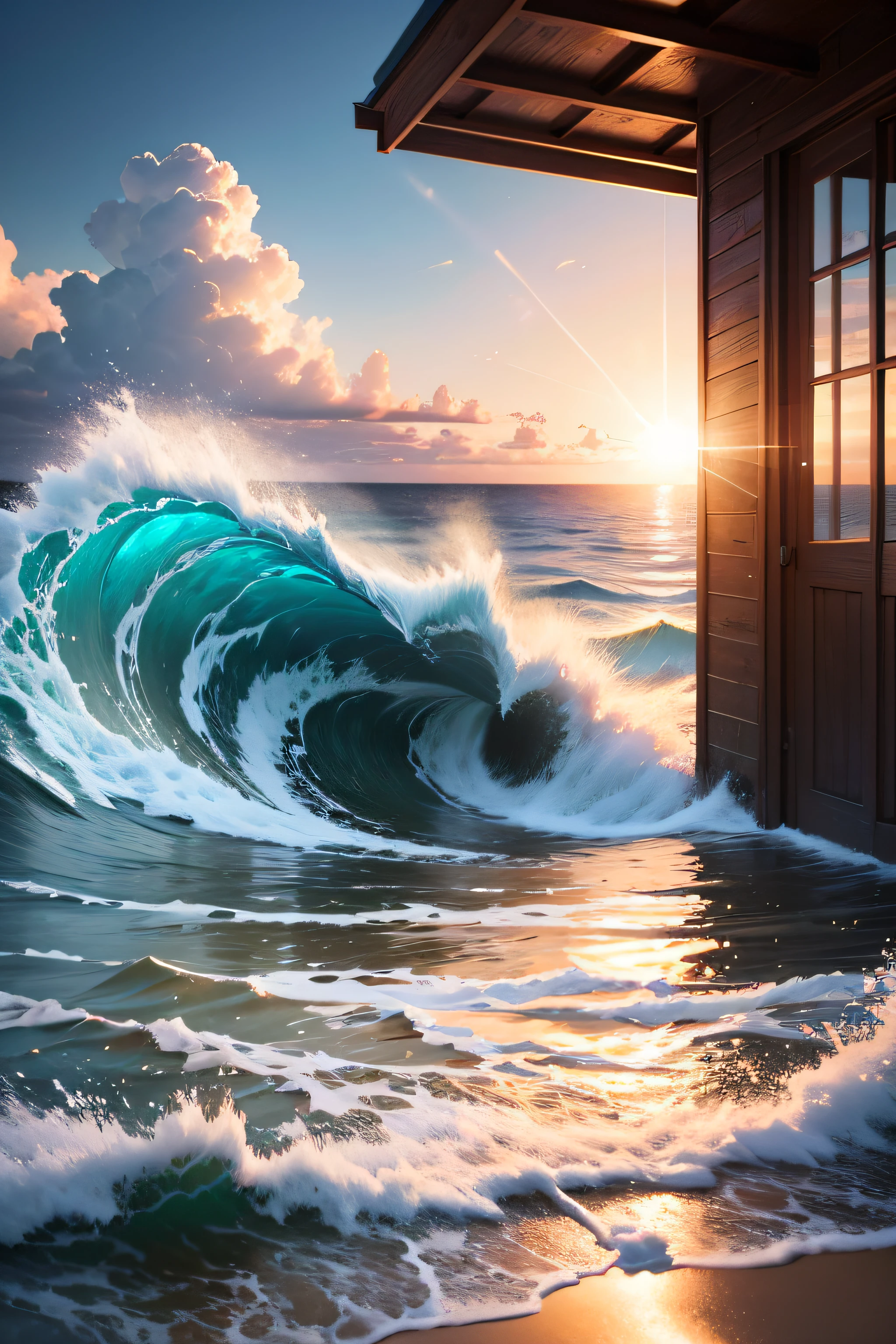 Award-Awarded，portrait photo of an（moana：1.2），（wading：1.2）in the pacific（the ocean：1.1），（swell sea：0.9），Desert island background，palmeiras，sea beach，Fluffy clouds in the sky，outrun，vaporization，trendding on artstation，The is very detailed，finedetail，（lens flare glow：0.9），（The light from the back window is backlighted：0.9），（Halo：0.9），[Style-Micro :: 10]，3d graphic，professional,， 8K， highly  detailed，超高分辨率， Ultra HD display，Beautiful and delicate water,