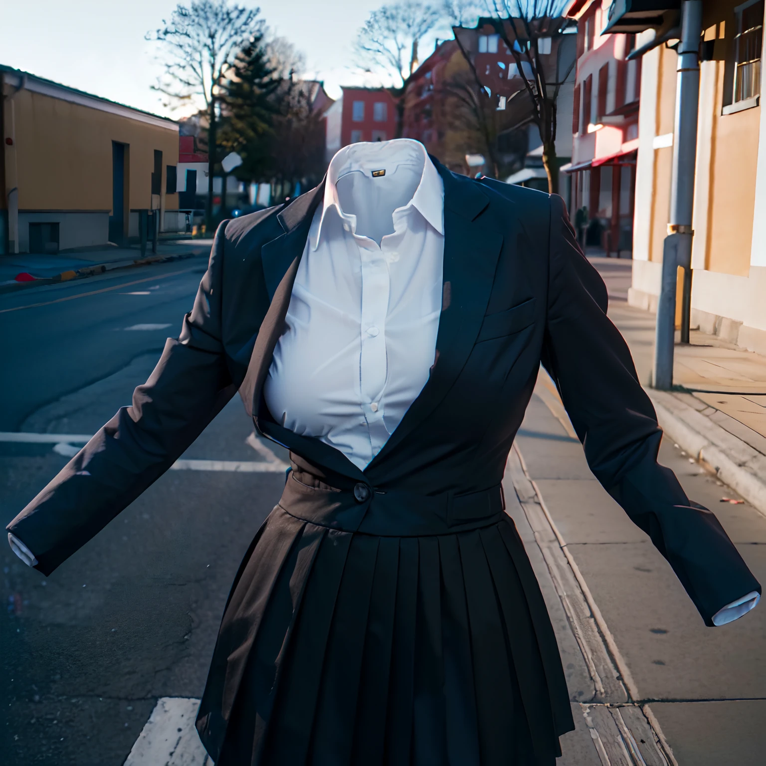 school uniforms, ((invisible, no humans:1.5, headless:1.5, handless, legless)), big breast, (close-up to breast), from behind,
(8k, RAW photo, best quality, masterpiece:1.2), (realistic, photo-realistic:1.37),photon mapping, radiosity, ((Hasselblad photography)),physically-based rendering,