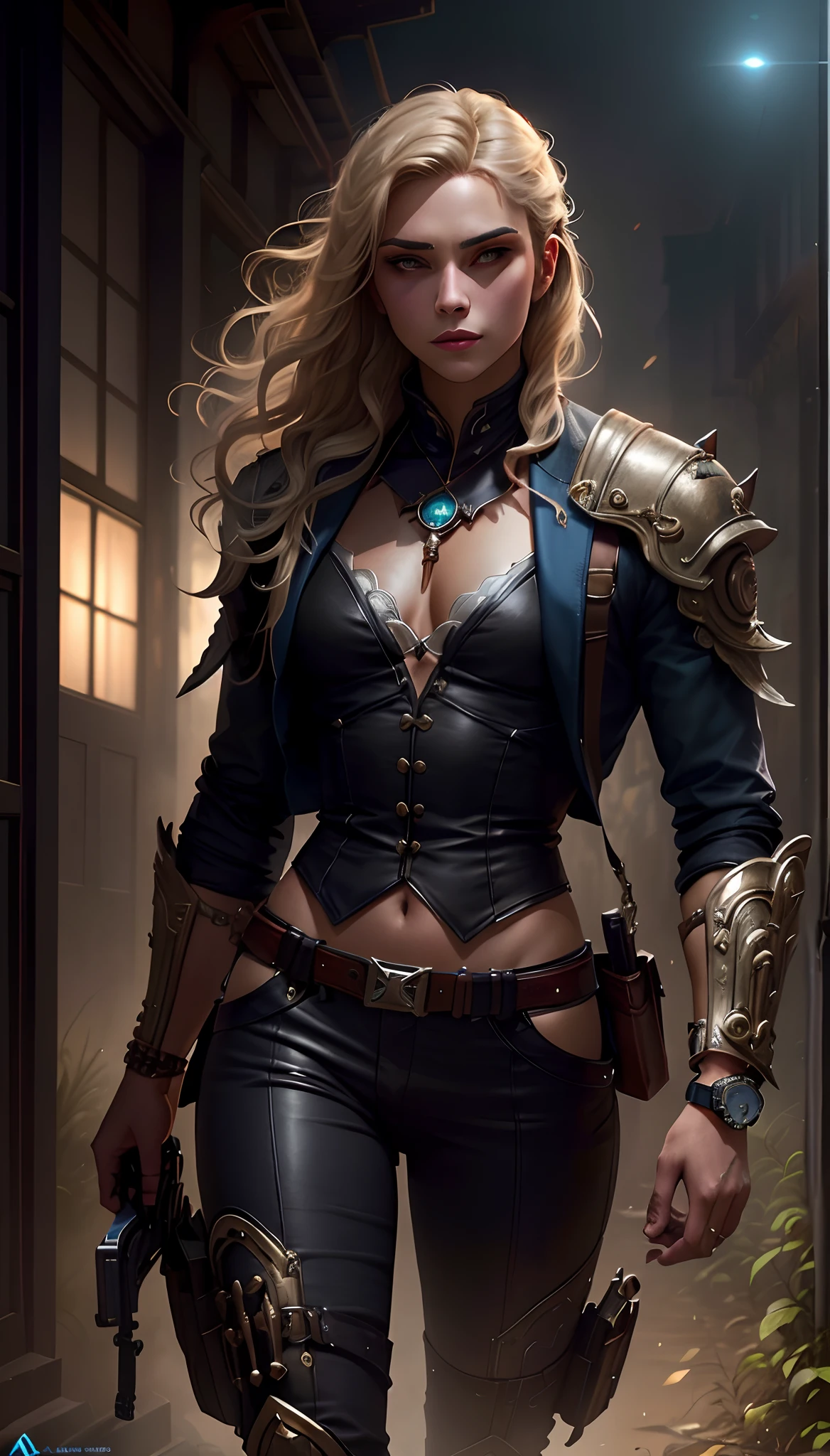 Mulher com uma roupa de couro segurando uma arma e uma arma, epic exquisite character art, arte de personagem impressionante, Alexandra Fomina Artstation, Graphic artist Magali Villeneuve, Artgerm Julie Bell Beeple, Estilo de Raymond Swanland, por Yang J, arte do personagem de fantasia, Directed by: Oliver Sin, estilo de fantasia steampunk, trending in the artstation
