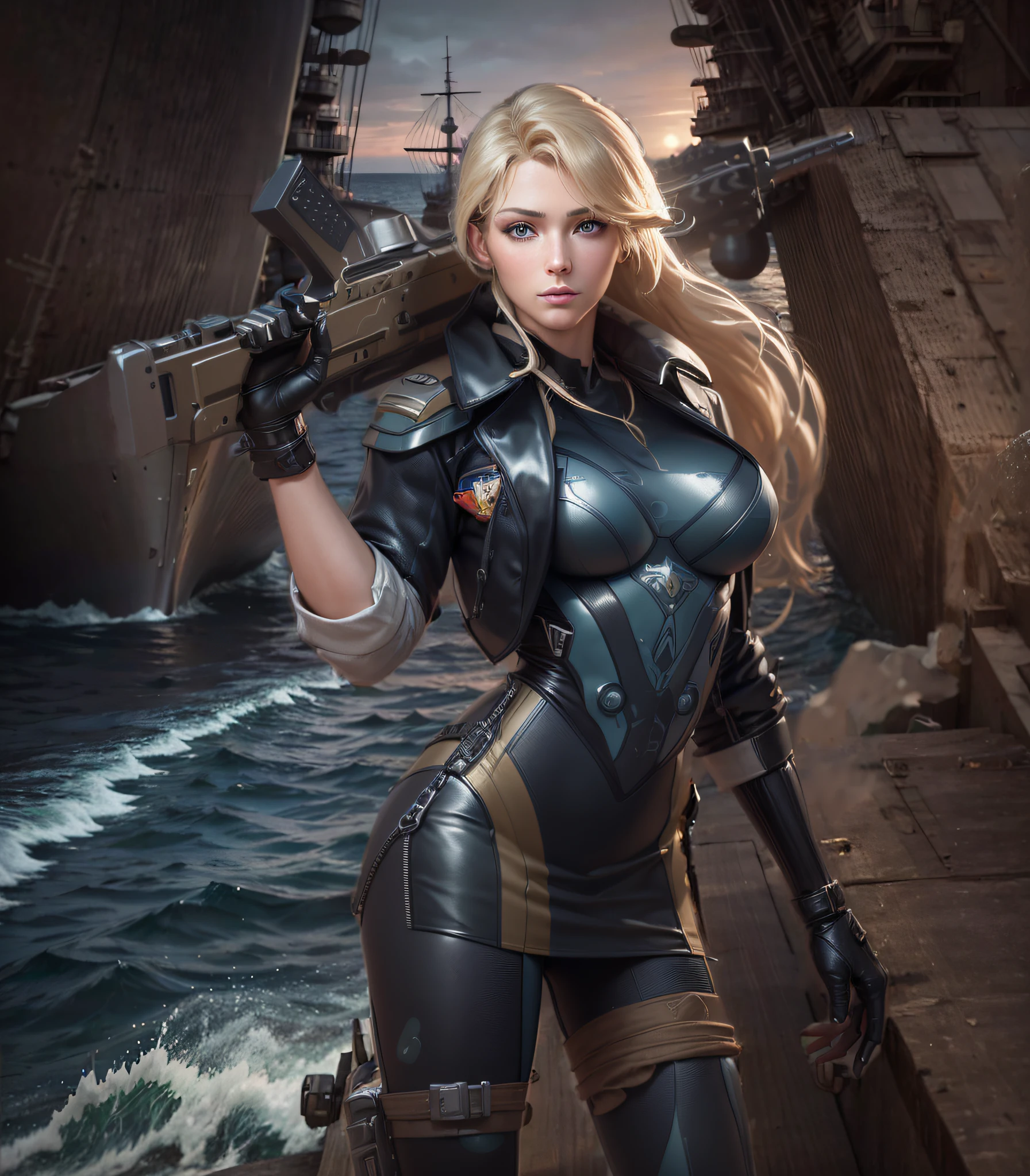 Losing portrait of woman in wetsuit with big gun, smooth digital concept art, an oppai cyberpunk, glossy wet skin!!, biomechanical oppai, Painted in high resolution, wet shiny skin, 8k high quality detailed art, [ 4 k digital art ]!!, Very detailed ArtGerm, rendered in sfm, fanart best artstation(Very cute woman gets futuristic cyberpunk hotel bodysuit completely torn sexy、Perfect body-wide coverage))。Afro Curly Black Medium Length Hair、40k、a picture、​masterpiece、top-quality、Dark gray background、((1 Girl Glenn eyes and gorgeous light gray hair、Beautiful perfect face、juicy lips、de pele branca))。Sexy ass soft breasts and white skin、Bimbo lips、Beautiful Caucasian woman in T pose。long legged((perfect chest:1.4))、((Very soft breasts))、hyperdetailed face、A detailed eye。Inside the city at night。(((she is soaking wet)))、Her clothes were almost torn and torn.、Damaged、Skin exposed、White substance and water running down her body、Nipple areola protrudes、Underwear is slipping off、Metamorphosis、Sexy Pornstar Pose、Have a gun of the future、Holding a gun、