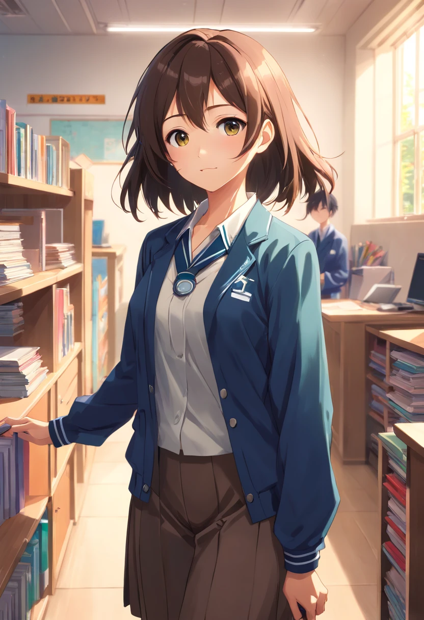 6girl,in school uniform， VR、AR，best quality, master, (full body:1),highres, Mapping tools,UAVs,（pupils:6）(solo:1),Motivated students, 校服, Issuing card anime (Motivated students:1.4), cameras、camera, School uniforms, Architecture School buildings, 校服, (Realism:1.5), 超高分辨率, Best quality at best, Drones in the sky, Strands of hair, Arm on the back, (expressive hair:1.4) ,Perfect body proportion,