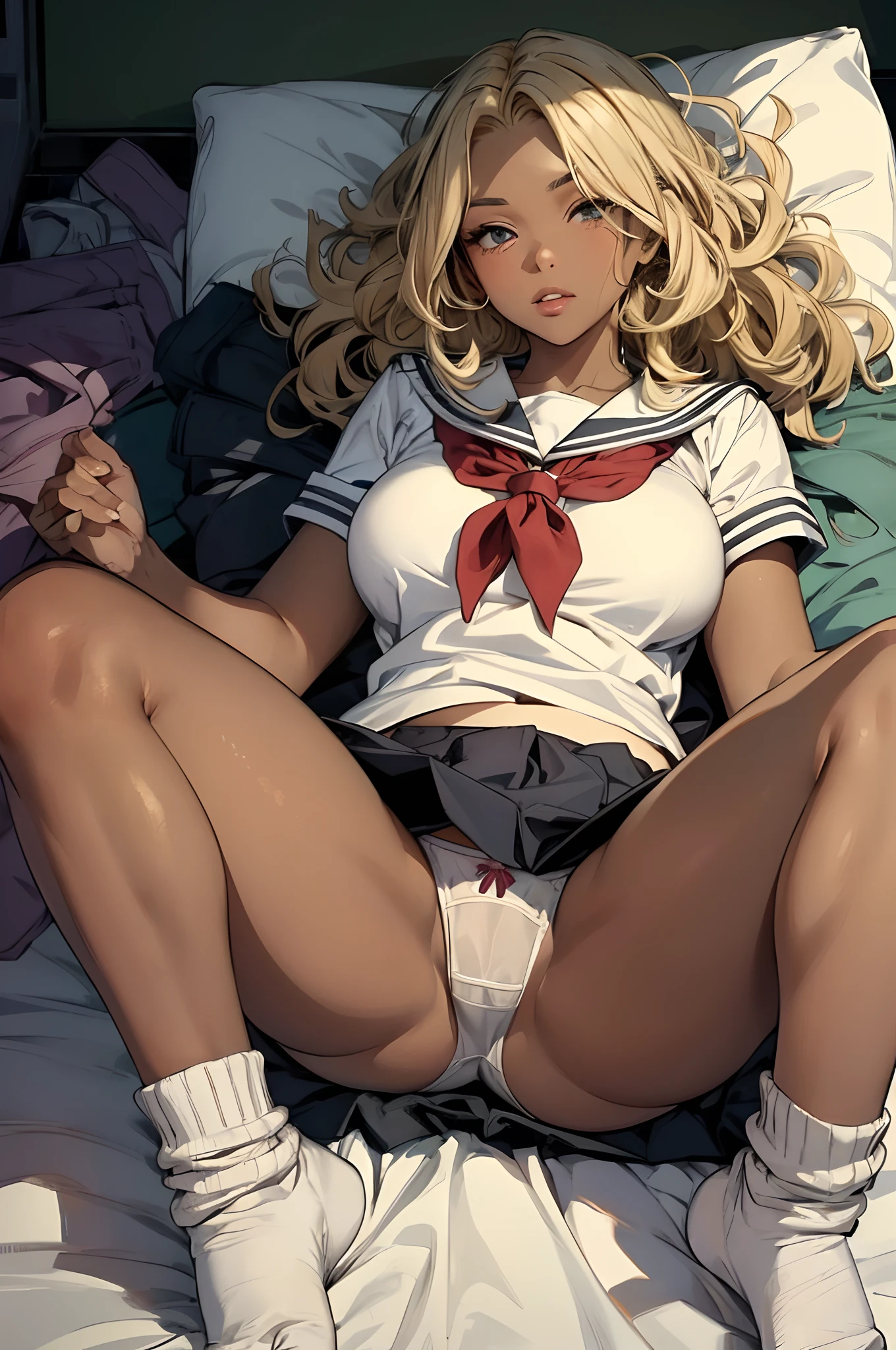 (school uniform:1.2),baggy socks,