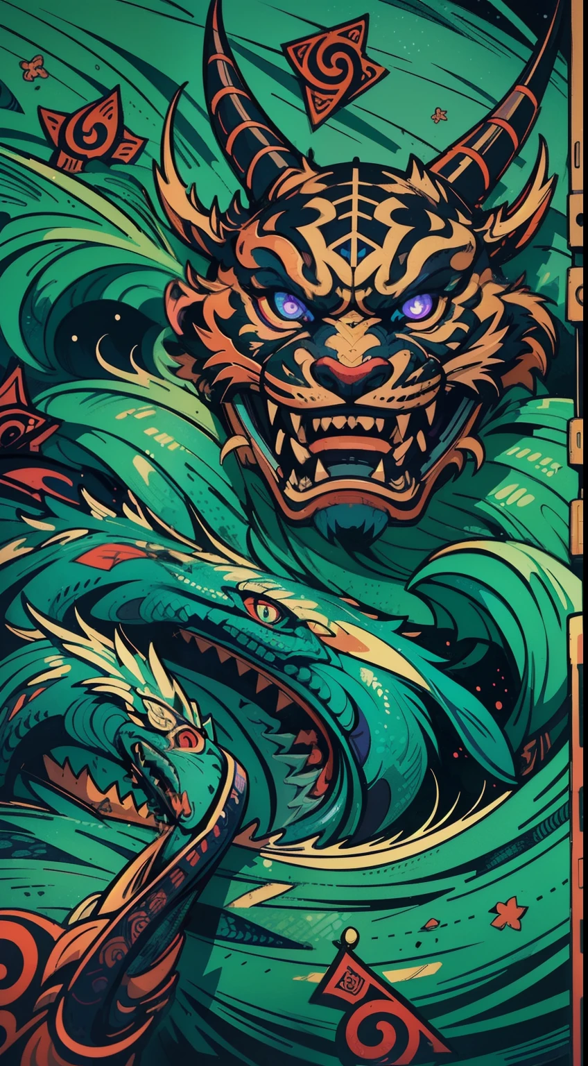 (((master part))),(((best quality))),(((amazing detail))),((illustration)),((A high resolution)),((8k)),Red Hannya mask,tom frio,Fresco,Ambiente Azul,Saltar,function style,Estilo escuro,fantasia sombria,irritado,Realistic,Meia-noite,Chiaroscuro,Bokeh,Cyberpunk,Japanese,Samurai,intricate pattern,cama. blue smoke of the technological mouth purple neon snakes around