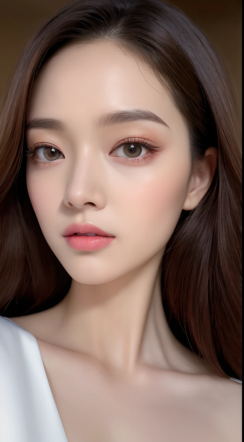 ((Midnight, Acura, 8K, Masterpiece: 1.3)), Full body, Long legs, Focal length: 1.2, Perfect Body Beauty: 1.4, Slim Abs: 1.1, ((Dark Brown Hair, Big Breasts: 1.2 )), (White Slip Dress, Standing: 1.2), ((Selfie Don't Leak Out of Mobile: 1.6)), Highly detailed face and skin texture, Detailed eyes, Double eyelids