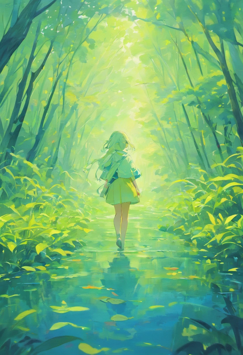 24 solar terms,White Dew Solar Term,Pale dew like frost,Illustration of a peaceful landscape,Blue-violet gradient lake close-up,White Sky,The clouds are floating,Two egrets in yellow-green reeds,Works of art of the natural landscape,Rich color variations,finely detailed textures,8K,elegant、landscape illustration
