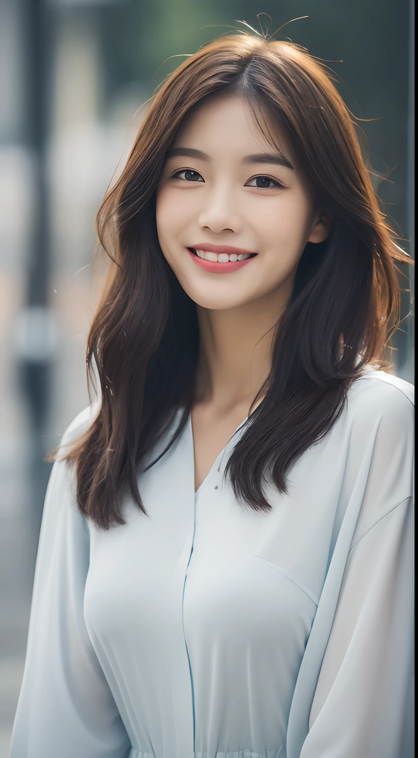 ((Best Quality, 8K, Masterpiece:1.3)), Focus: 1.2, Perfect Body Beauty: 1.4, Buttocks: 1.2, ((Layered Haircut, Breasts: 1.2)), (Wet Clothes: 1.1), (Rain, Street:1.3), Bandeau Dress: 1.1, Highly Detailed Face and Skin Texture, Fine Eyes, Double Eyelids, Whitening Skin, Long Hair, (Shut Up: 1.3), Smile