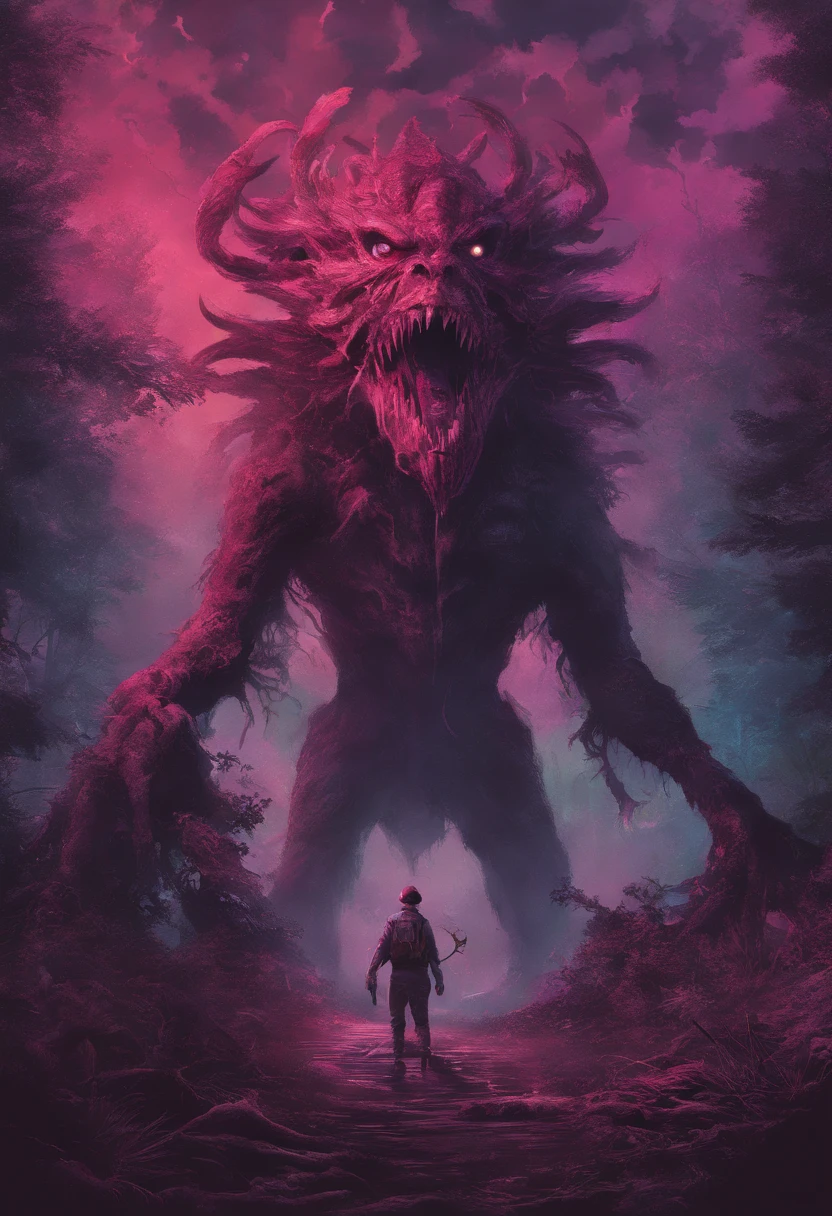 Crie uma capa para uma Campanha de RPG chamada "A Fenda", tendo como Antagonista o monstro Demogorgon de Stranger Things, mas sem mostrar de fato o Demogorgan e sim a fenda