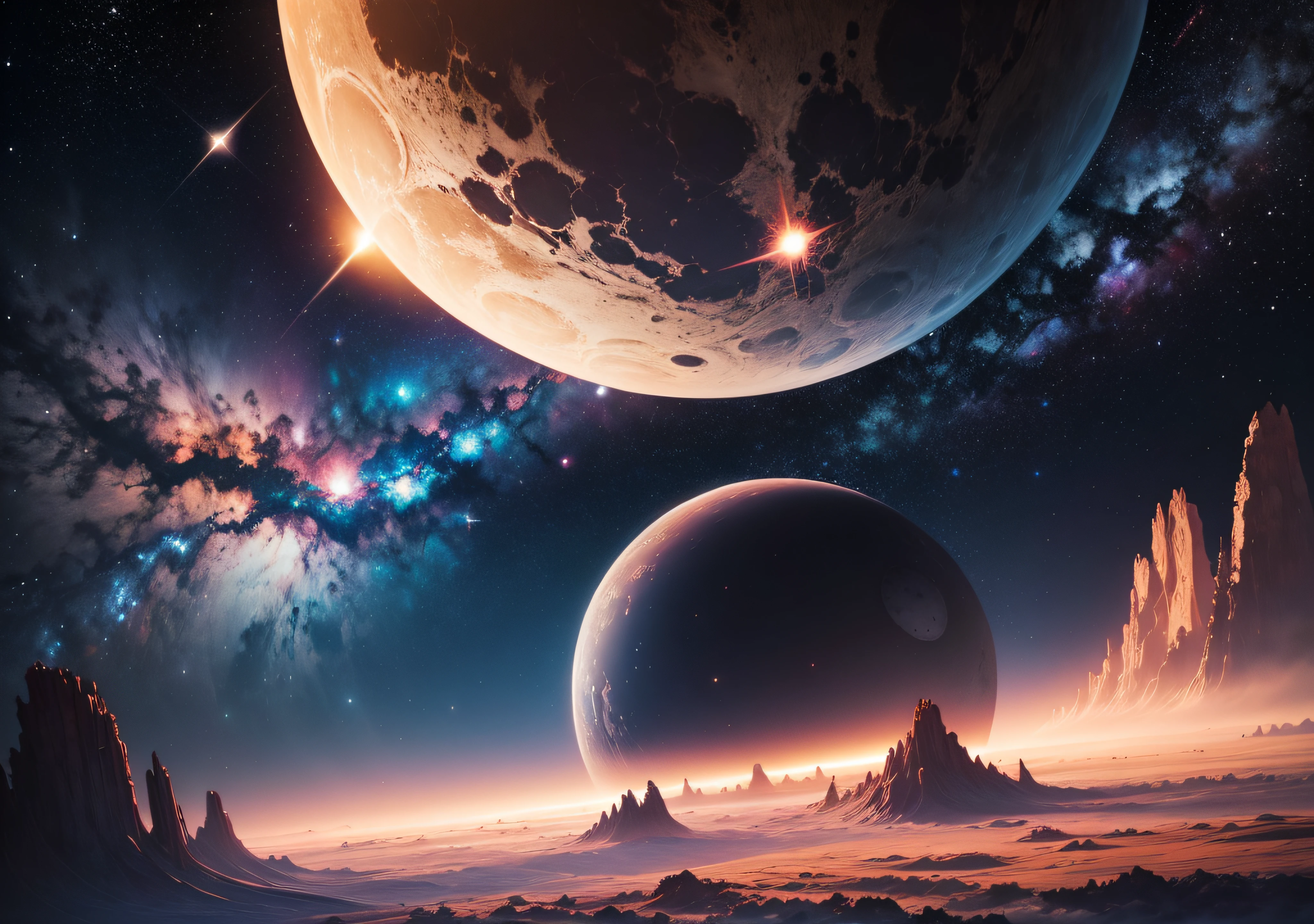 Melhor qualidade, 8k , 4k, paisagem, outer space, planetas, viagem espacial, nave, estrelas