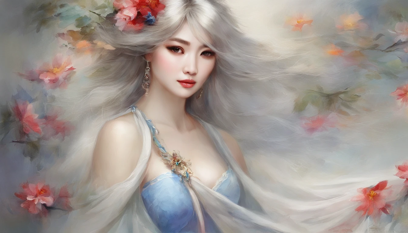 "Cirno from Touhou Project portrayed in a captivating oil painting style.", close-up of a woman in a fur coat posing for a photo, photoshoot, beautiful ruan jia!, beautiful south korean woman, beautiful young korean woman, korean female fashion model, beautiful young korean woman, young asian woman, fashion model photography, beautiful Chinese model , Chinese woman, heise-lian yan fang, Asian girl with long hair, an Asian woman