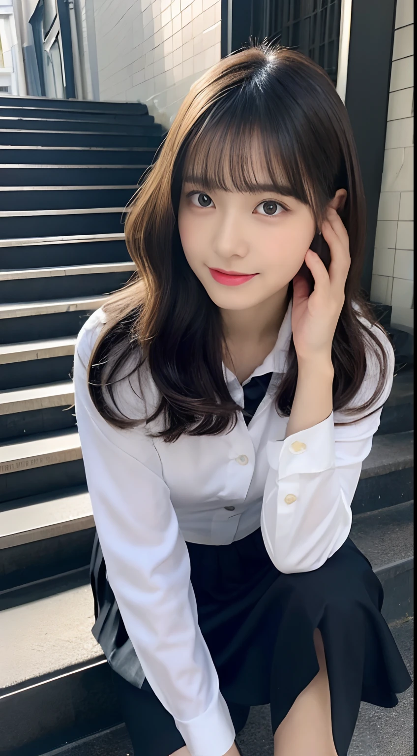 (8K, RAW Photos:1.2),Detailed face and eyes,最high quality, Ultra-high resolution, Very detailed ,Intricate details ,Tabletop ,pretty girl , Soft cinematic light, Hyper Detail,Sharp focus, high quality, outside,Bobcut,Blonde,Browsing Caution, Smile, zettai ryouiki, Skirt, Sit on a chair, Spread your legs, Showing panties