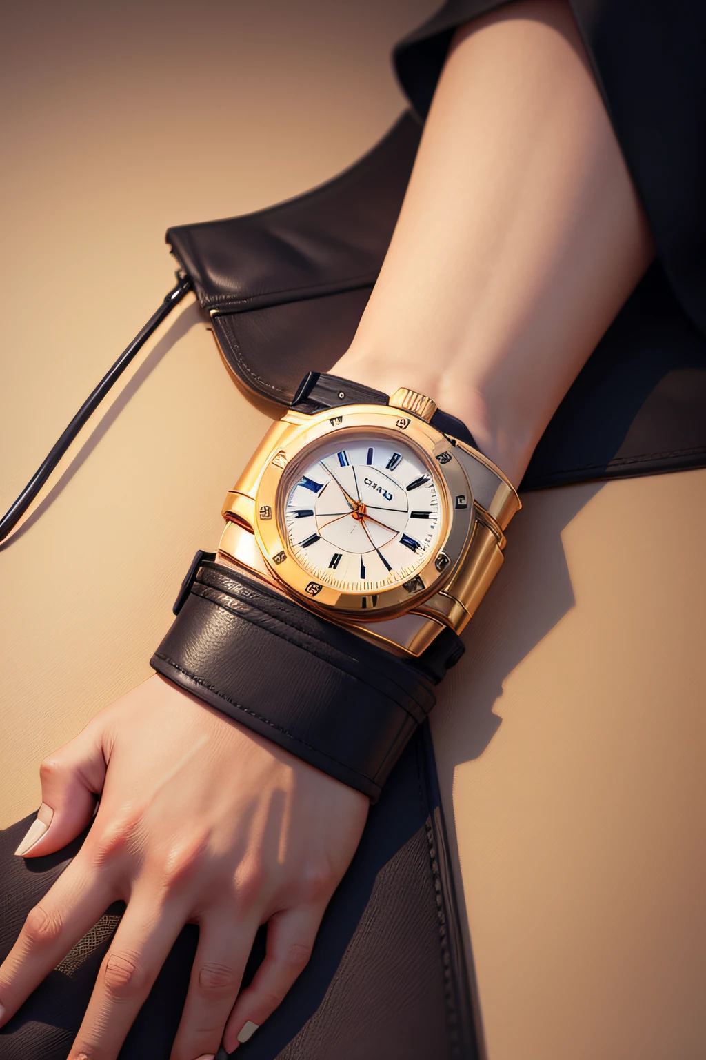 common arm with watch on wrist