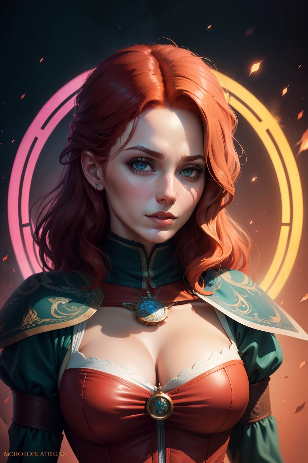 Create a psychedelic illustration of triss merigold