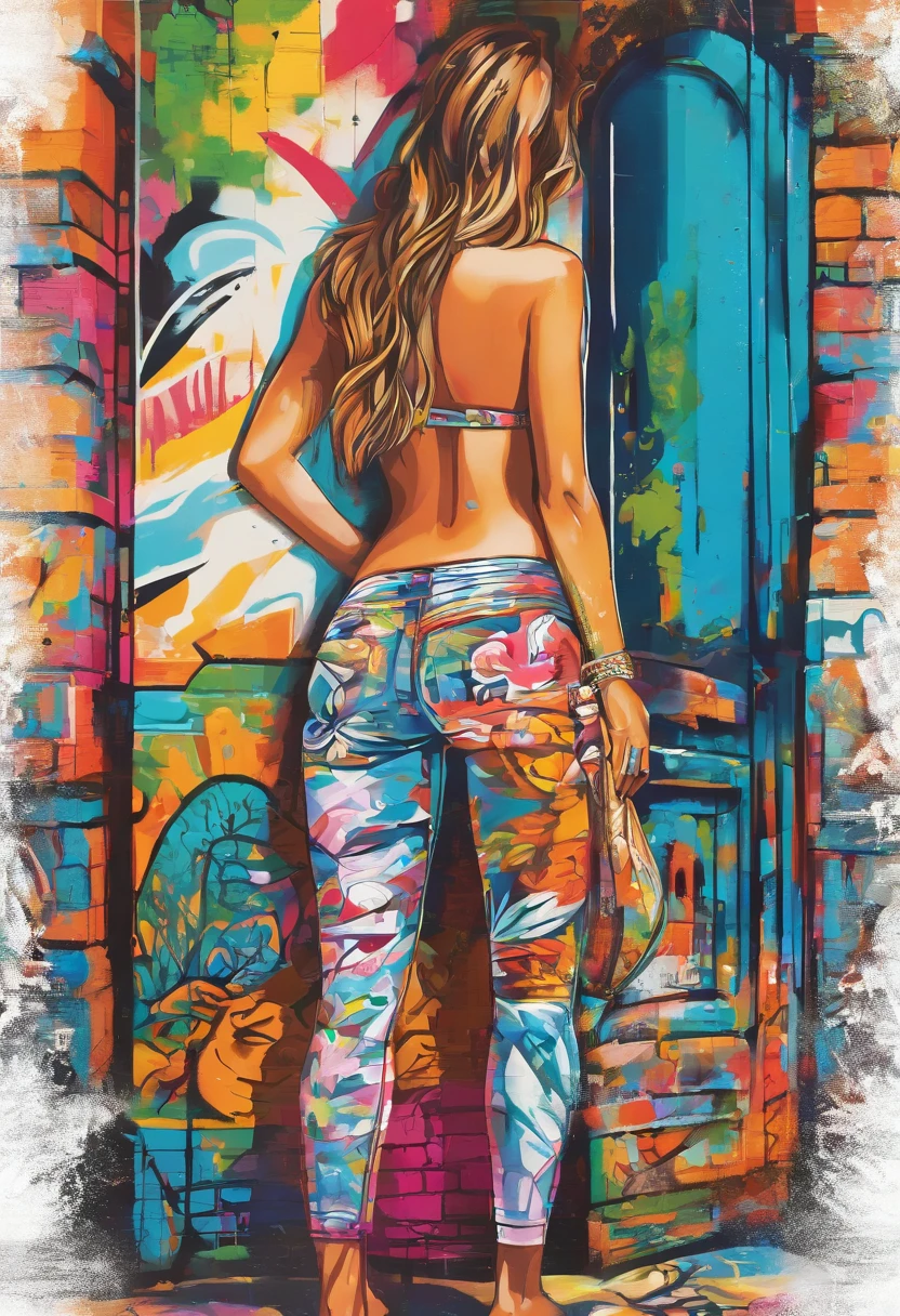 (masterpiece, top-quality) , NSFW, 1girl in, Long straight hair of light brown color with bangs, Size D breasts, Dandelion cage panties and strapless bra, Right now, Stretch your legs and jump in the air, cool