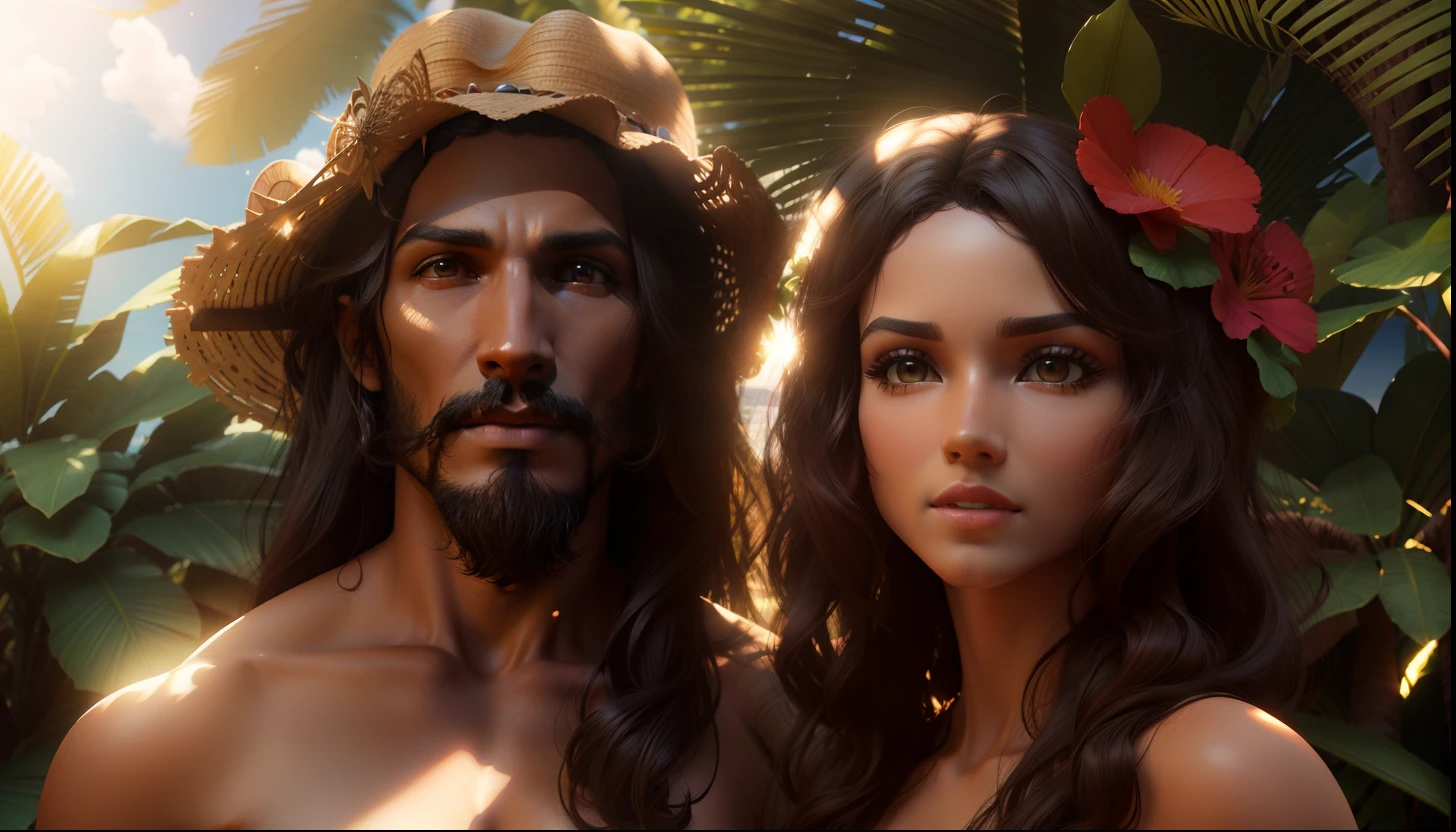 Sombreada pelo sol, 3d, Paradise Background