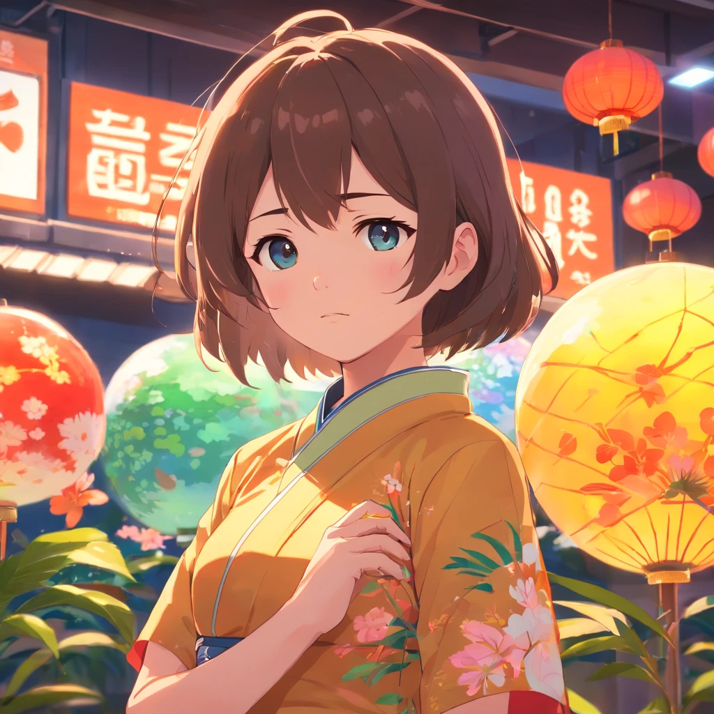 vivd colour, 16k, hyper HD, High-density imaging review 10, (tmasterpiece:1. 5), absurderes, (best qualtiy:1. 5),solid color backdrop,A girl,Hold your arms,Frowning,Staring at you angrily,Pouting angrily,Floral half-sleeved cheongsam,Cute fat girl,A ball head