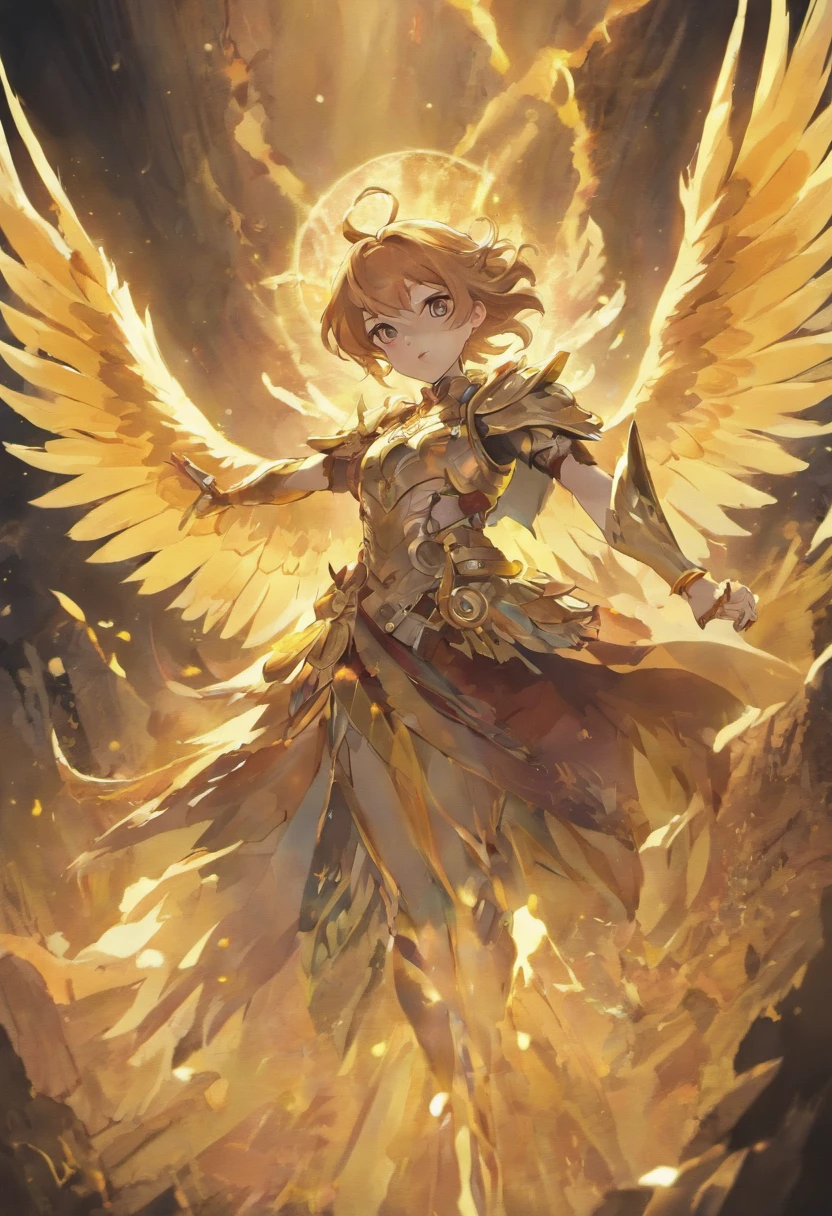 Gryphon, mythological creatures, Majestic, Powerful wings, Lion body, Eagle head, Fierce gaze, Sharp claws, feater, Golden beak, Large size, Flying, Mountains, Cloudy sky, Ancient ruins, Fantasy realm, mythological landscape, Epic, magical, mythological creatures, mythological beasts, Fierce, Mythical monsters