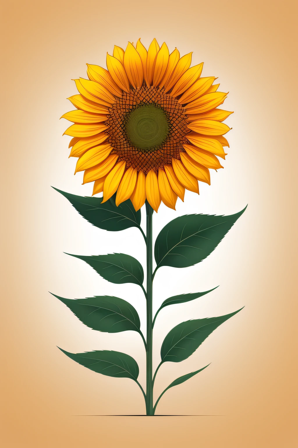 Sun flower、Delicate light color background