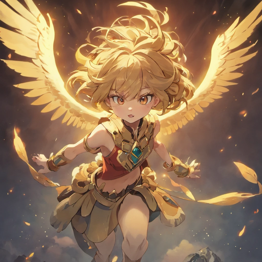 Gryphon, mythological creatures, Majestic, Powerful wings, Lion body, Eagle head, Fierce gaze, Sharp claws, feater, Golden beak, Large size, Flying, Mountains, Cloudy sky, Ancient ruins, Fantasy realm, mythological landscape, Epic, magical, mythological creatures, mythological beasts, Fierce, Mythical monsters