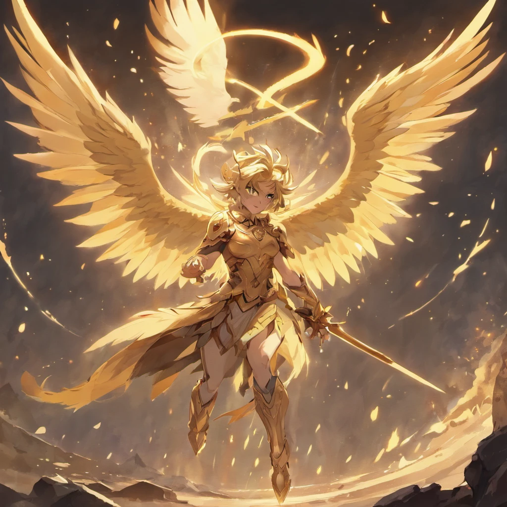 Gryphon, mythological creatures, Majestic, Powerful wings, Lion body, Eagle head, Fierce gaze, Sharp claws, feater, Golden beak, Large size, Flying, Mountains, Cloudy sky, Ancient ruins, Fantasy realm, mythological landscape, Epic, magical, mythological creatures, mythological beasts, Fierce, Mythical monsters,(mythological beasts),(No Man)