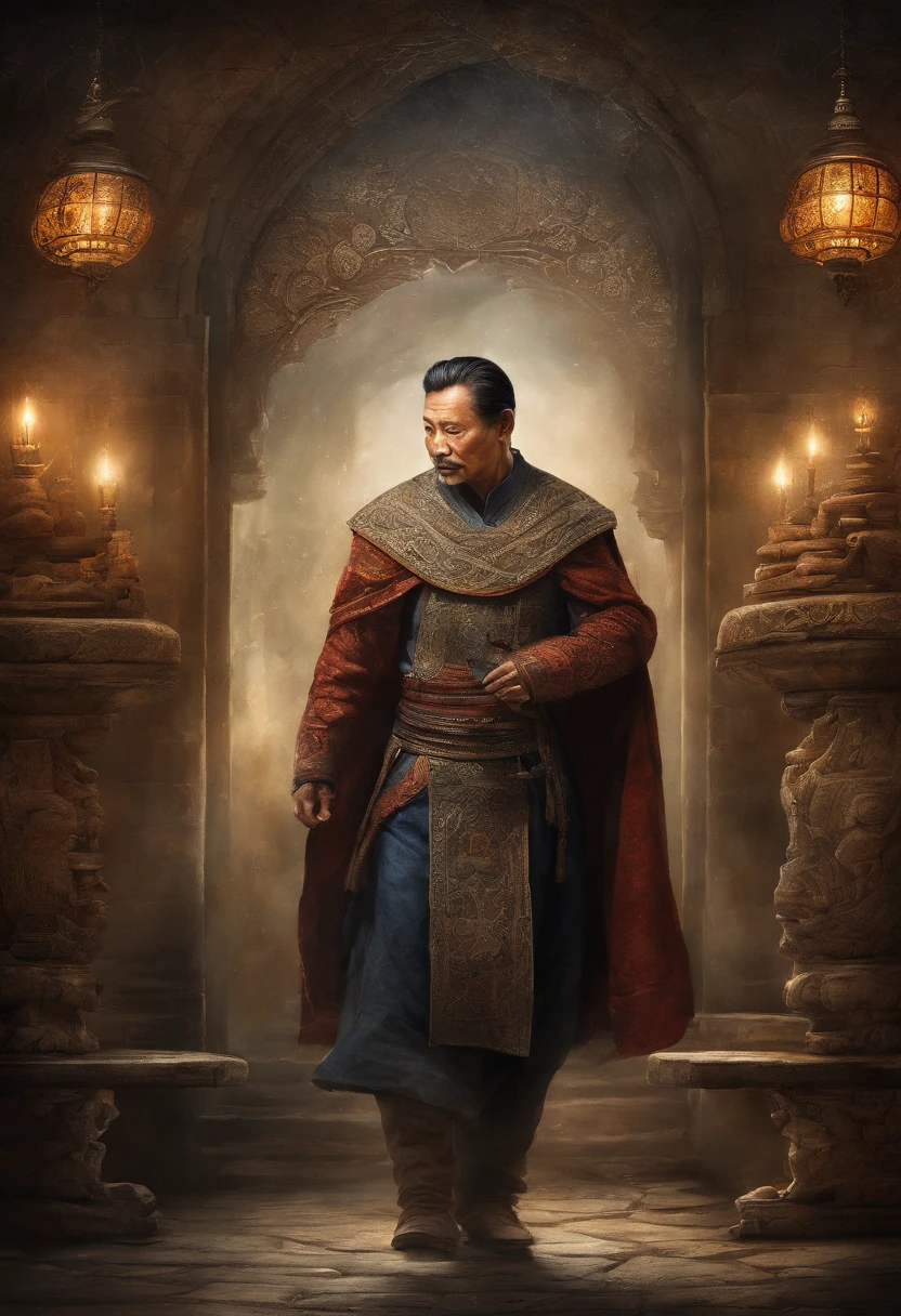 HighestQuali, Dramatic lighting, menacing posture, Fierce expression, Epic atmosphere, (((Full body shot))),Xuanwu, ((Intricate details)), hdr, ((Intricate details, ultra - detailed)), Incandescent Lamps, cinema shot, Vignette, Bokeh effect Baker ground,  (Full body shot).
