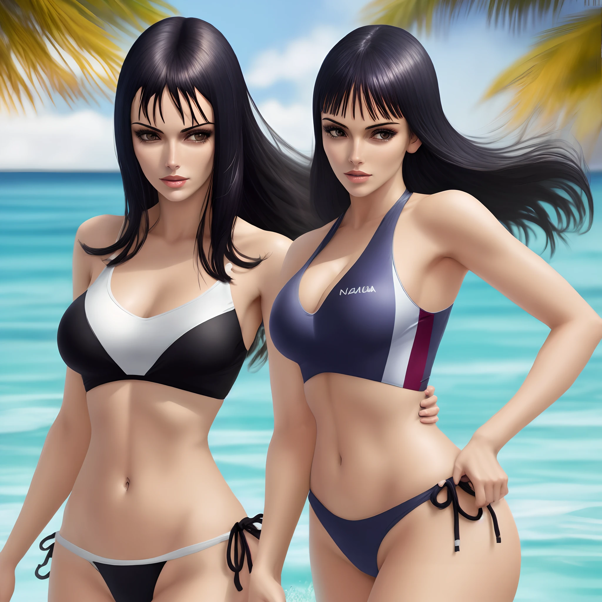 Nico Robin Erotic swimwear Top image quality Max Body waterside cabelos preto e longos
