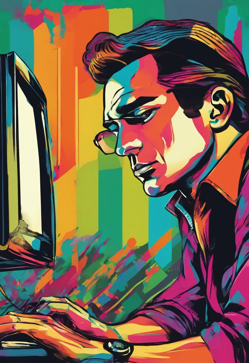 close up of a man in front of his computer with a sad expression