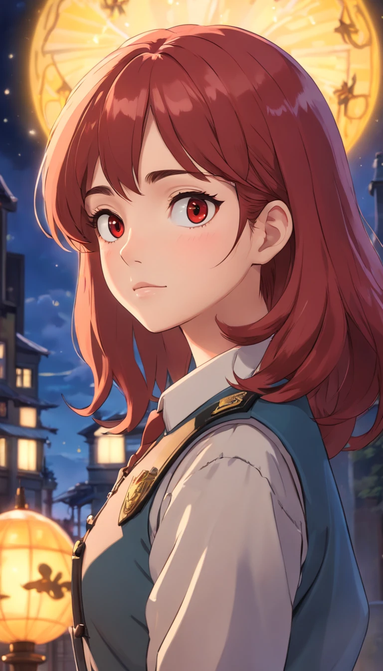 (best quality,4k,8k,highres,masterpiece:1.2),ultra-detailed,(realistic,photorealistic,photo-realistic:1.37),Barbara Gordon,beautiful red hair, wearing a police uniform,piercing brown eyes, supreme beauty, Gotham City backdrop, strong and confident posture, determined expression,vivid colors,sharp focus,detail-oriented painting,professional lighting,portrait style, dramatic lighting,bokeh