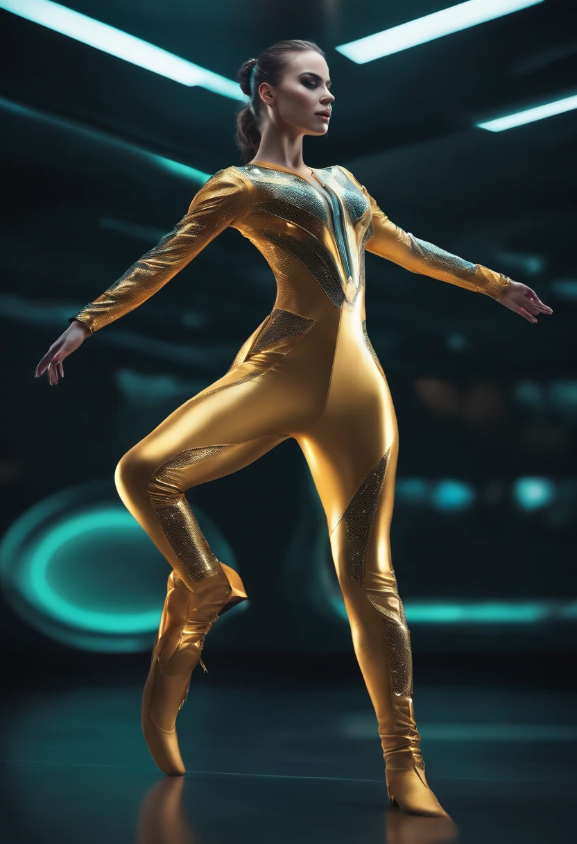 Dance template with futuristic outfit in high quality and well detailed