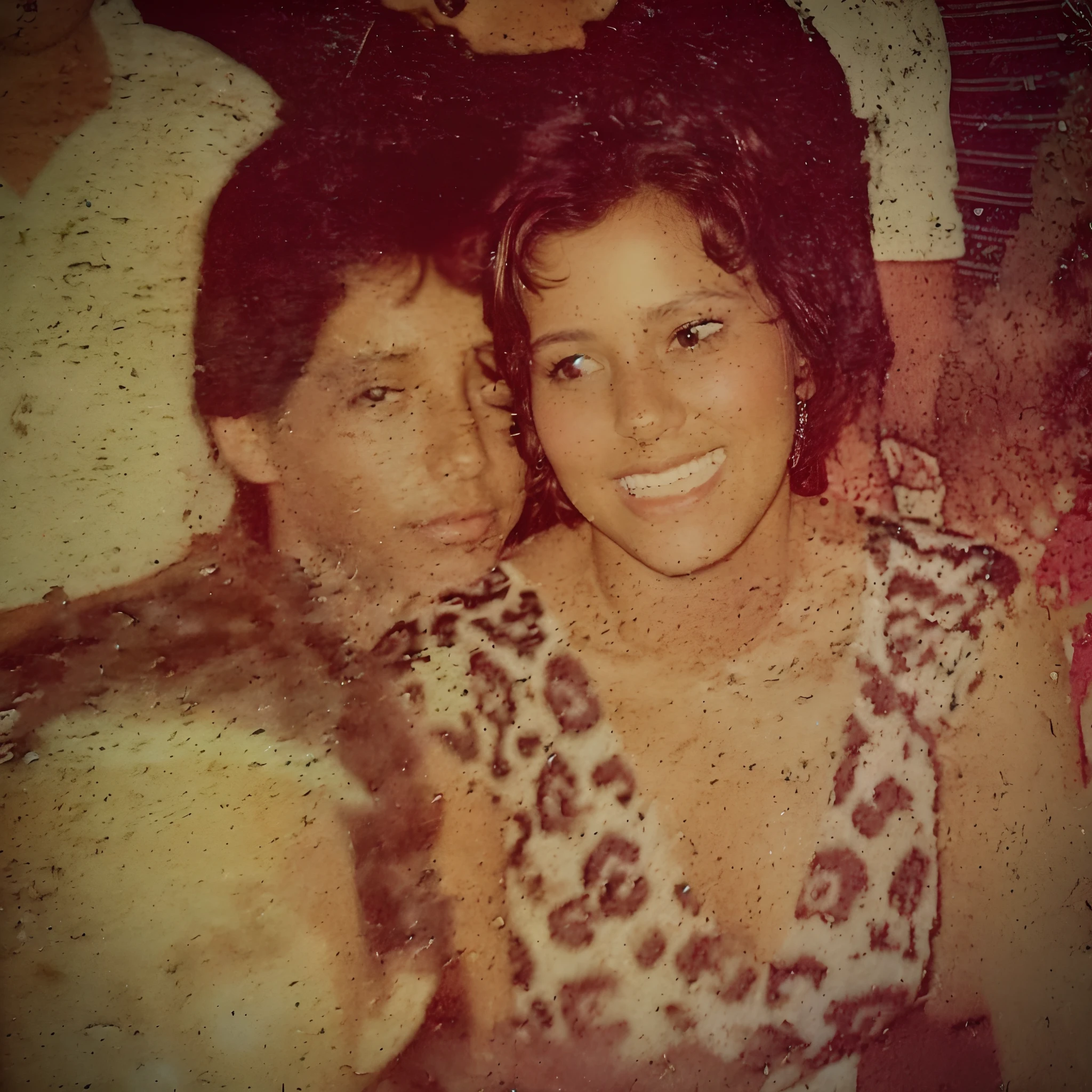 There are two people who are posing for a photo together, foto realista, foto muito conhecida, foto atual, 8 0 s foto polaroid, foto de uma mulher feia, foto 1960, foto do 7 0 s, foto dos anos 70