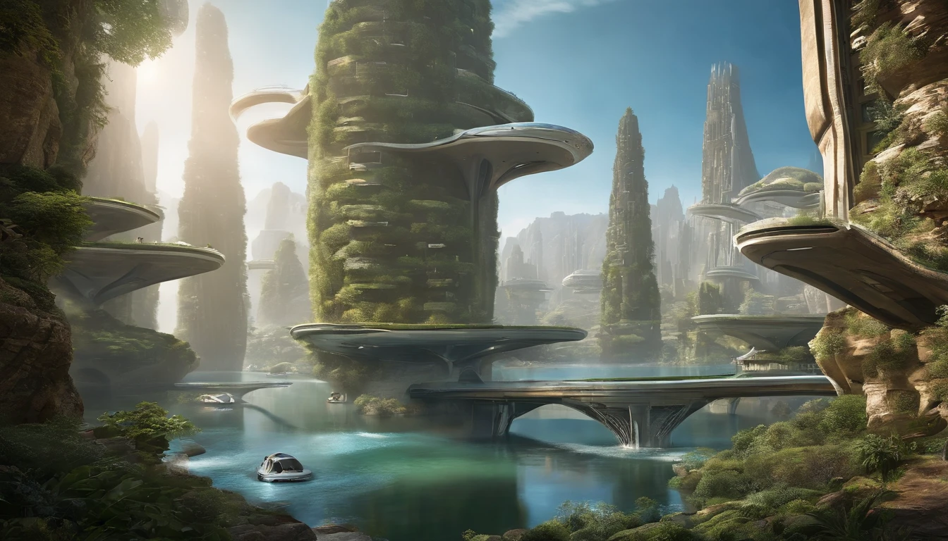 Ultra-wide-angle picture,24th century,The underwater city of the future,fansty world,Advanced technology city of the future,Oval building,highly detailed surreal vfx,China ink painting,water ink,ink,Smudge,downpours,Get wet,water,Jets of water surround you,Resistant to gravity water jets,Spiral,China-style,Faraway view,super-fine,ultra - detailed,high qulity,8K ,oc rendered,dynamic viewing angle