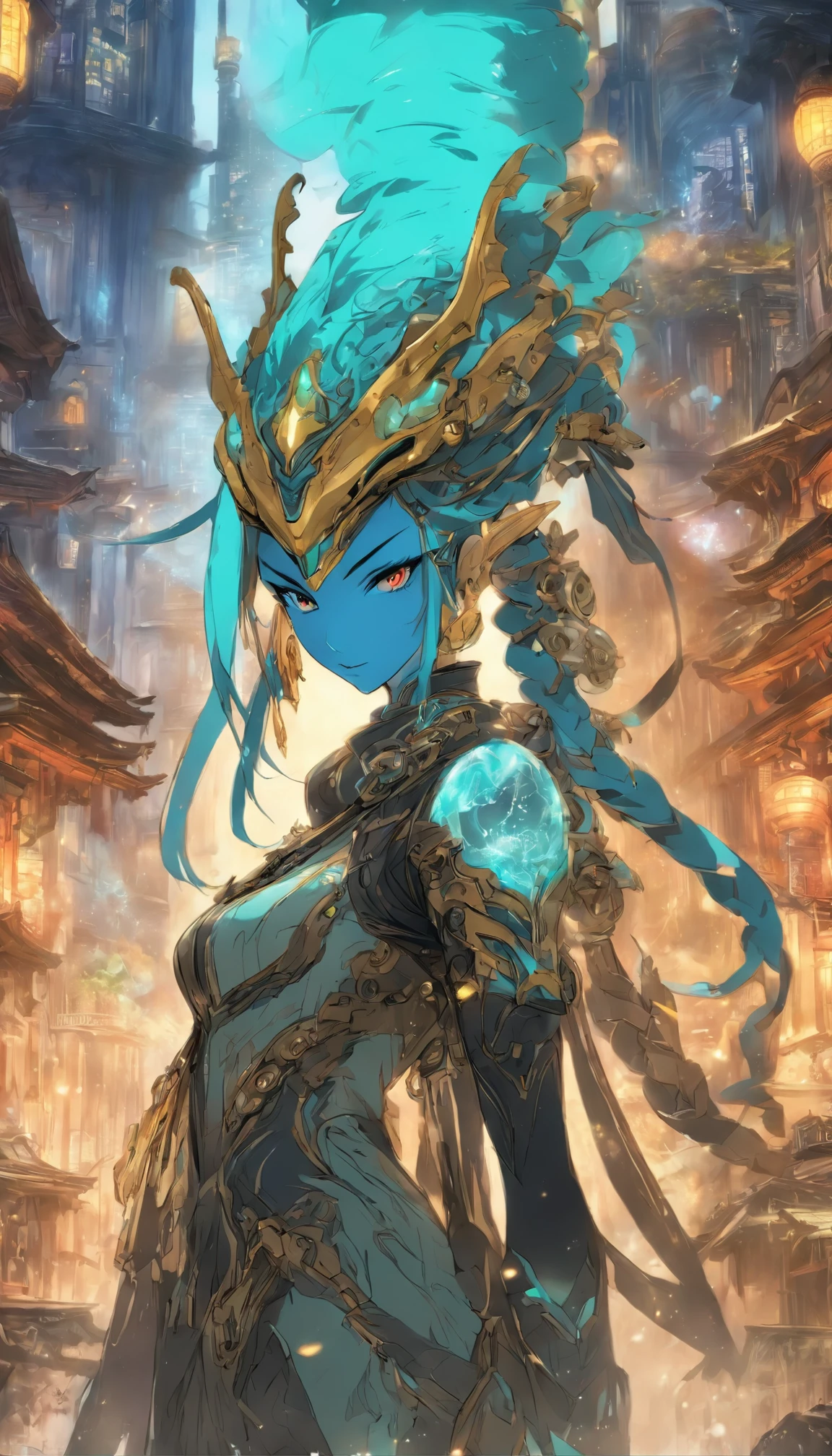Chinese ink style,Steampunk world,Steampunk warframe girl in dragon shape,Jet steam is suspended in the city air,Ink animation art,Ink comic art,water ink,ink,Smudge,8K,Delicately portrayed,Works of masters