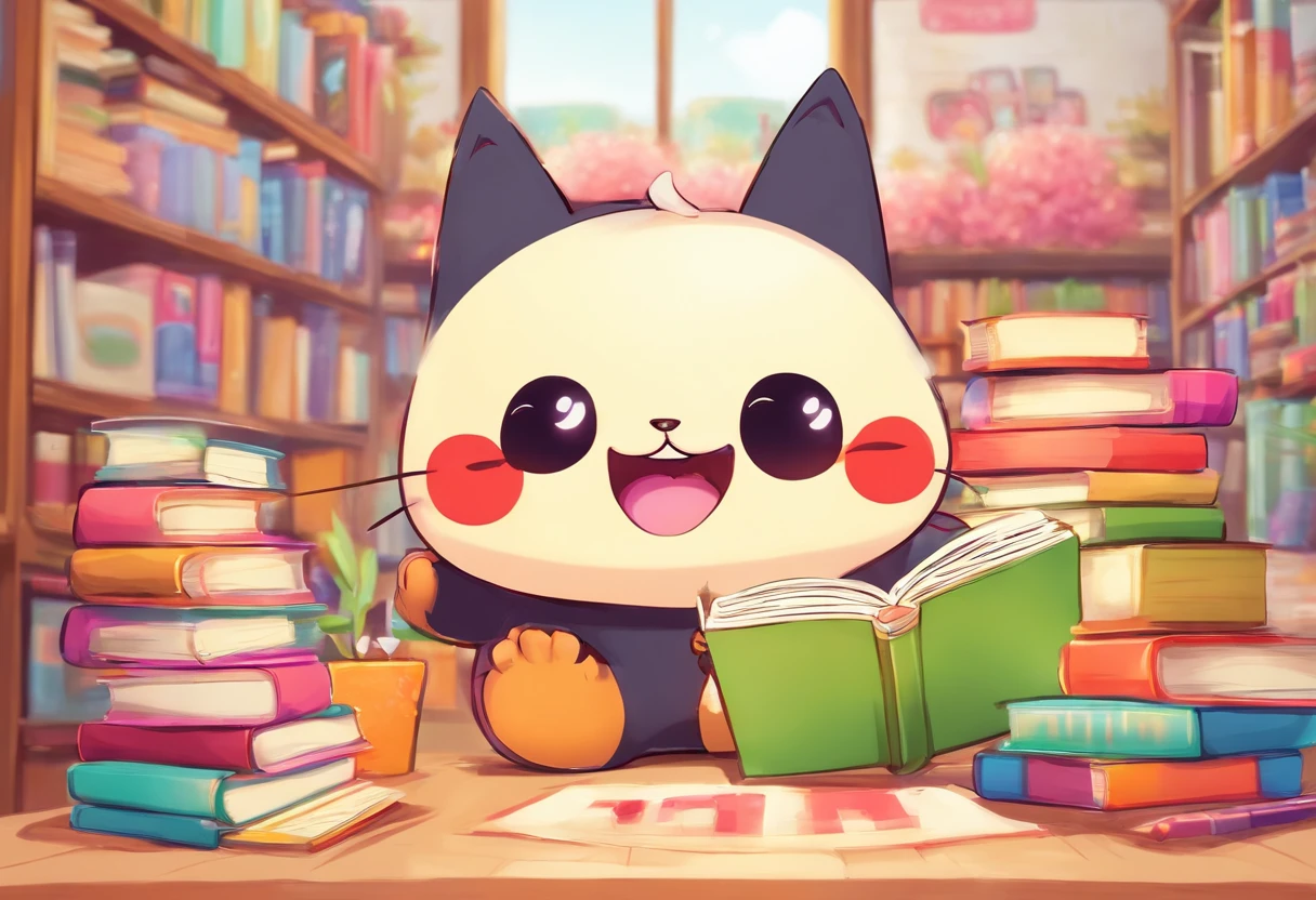 A few or two thick books were stacked on the table，A dynamically opened book is at the top