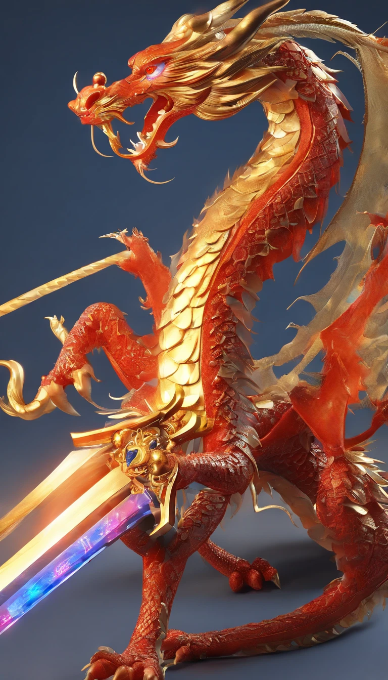Sapphire sword, Chinese style, Chinese dragons,