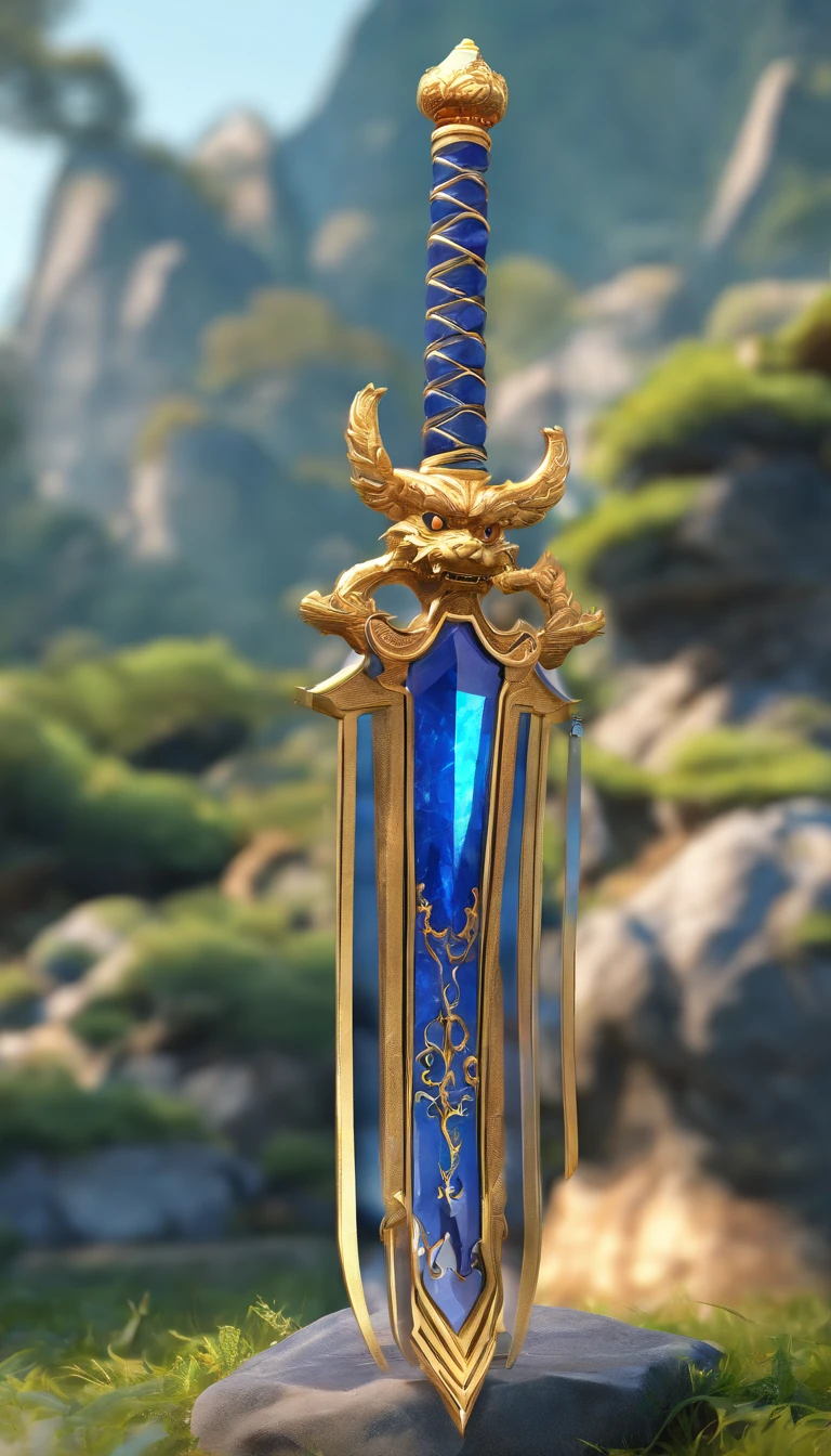 Sapphire sword, Chinese style, Chinese dragons,