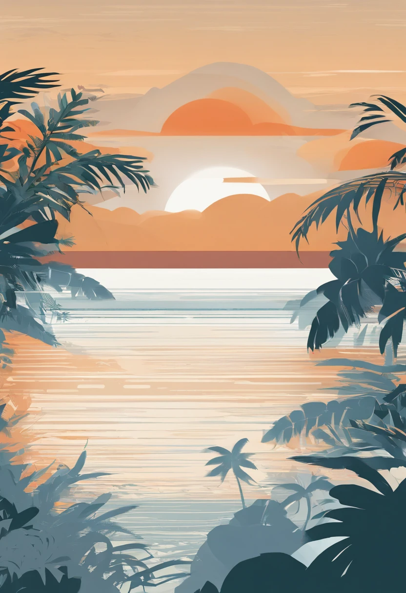 Realphotos，Photography，65，Realistic light and shadow，En plein air，Close-up，the sea，Simple background class，realistic detail, 8k hdr，coconut palms，Refreshing painting style，（blue tint：1.5），