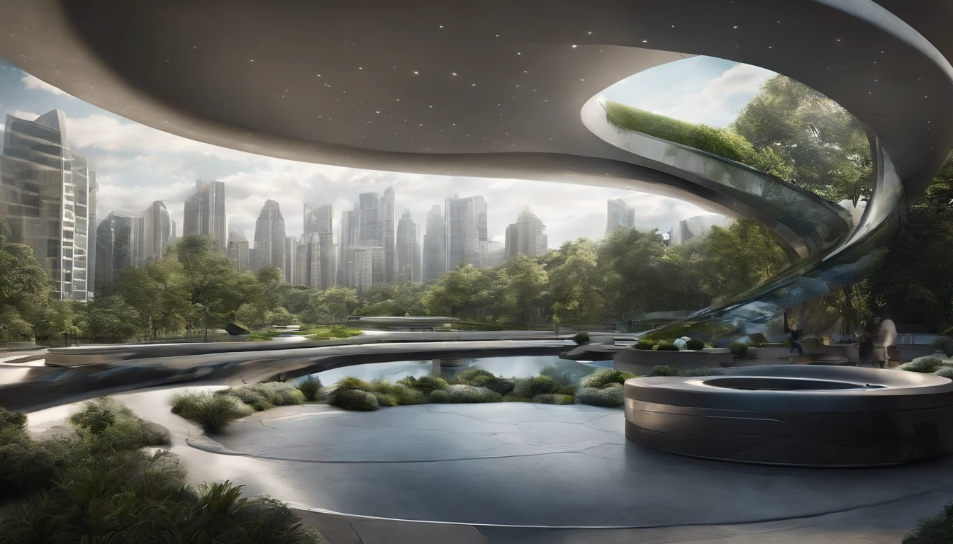 What photography,Ultra photo realsisim,hyper-detailing,Ultra-wide-angle picture,24th century,A combination of technology and nature in the city of the future,fansty world,Tech City of the Future,Oval building,levitating,Roads leading in all directions,highly detailed surreal vfx,China ink painting,water ink,ink,Smudge,Spiral,Faraway view,super-fine,ultra - detailed,high qulity,8K ,oc rendered,dynamic viewing angle