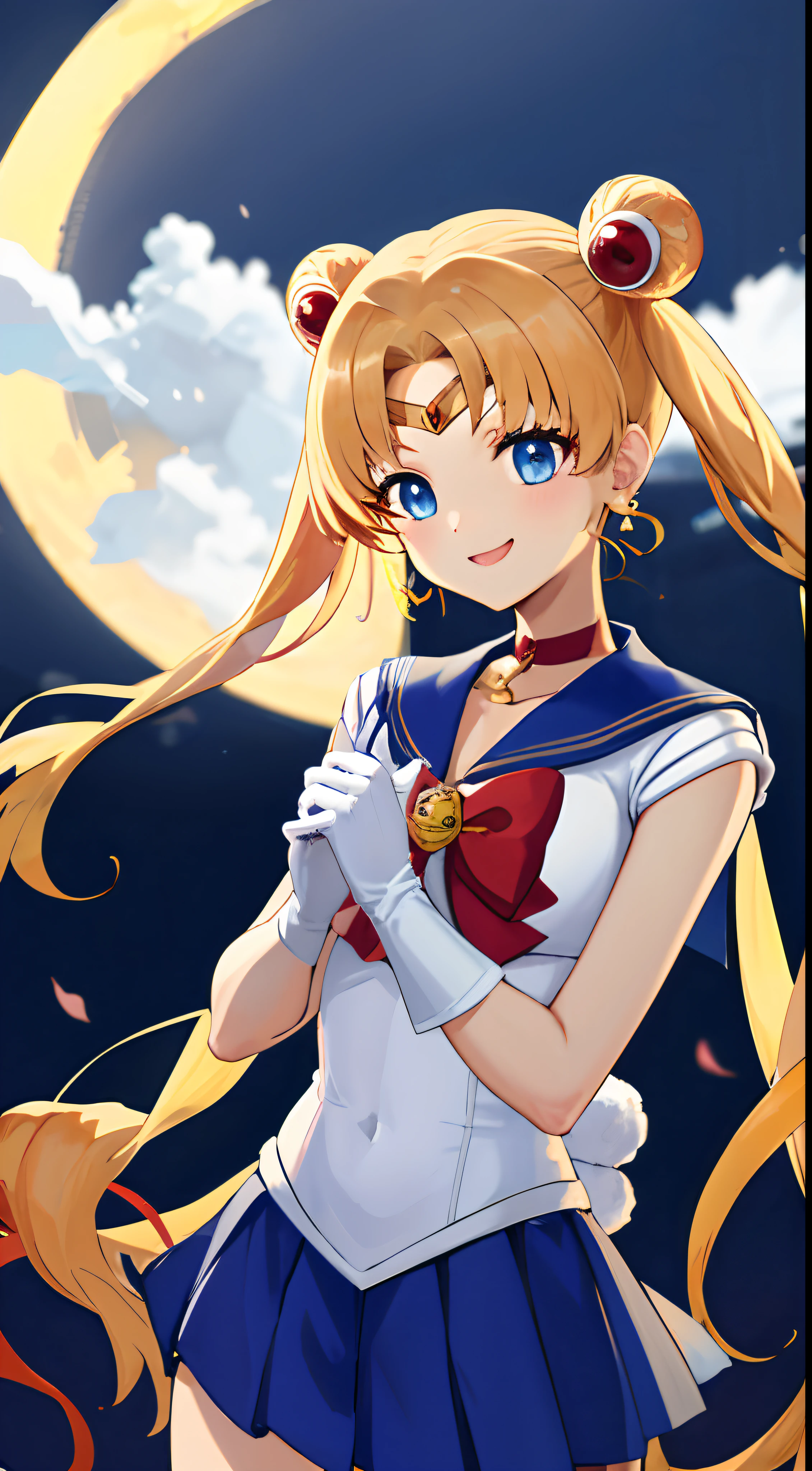 Japanese anime Tsukino Usagi from Pretty Guardian Sailor Moon Blonde twintails Sailor suit character Sailor Moon Anime Anime Anime Japanese anime Sailor Moon Tsukino Usagi Perfect reproduction I'll punish you in the place of the moon Sailor suit Twintails Red ribbon on the chest Sailor Moon from Tsukino Usagi Cute anime character Popular Flat view Photorealistic Cute anime