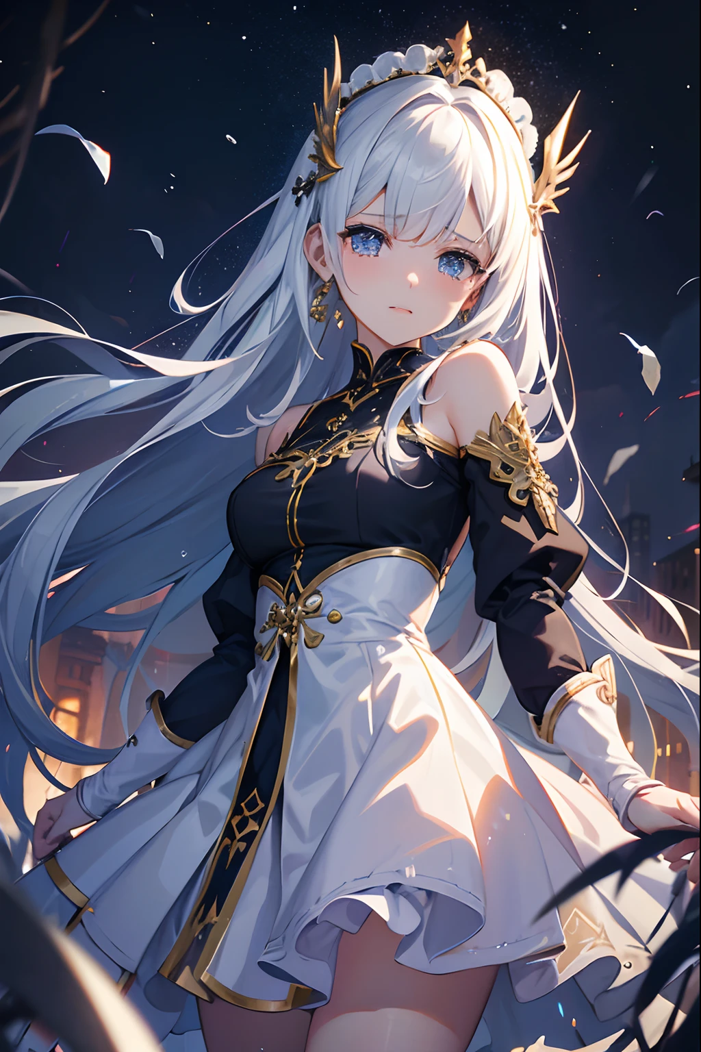 (La mejor calidad,4k,8k,Altas Resoluciones,Obra maestra:1.2),Ultra detallado,(realista,fotorrealista,fotorrealista:1.37),anime,Llorando chica de anime bajo una fuerte lluvia,llanto,cara llorando,Despedida sonriente,tears on her cheek,Fantasy clothing,Tristeza,vivid colors,emotion,Inclemencias del tiempo,sangre de heridas,tormenta,Gotas de lluvia detalladas,Lluvia torrencial,melancholy expression,hermosos ojos detallados,hermosos labios detallados,Emotional Expression,frail,Girl in a fantasy world