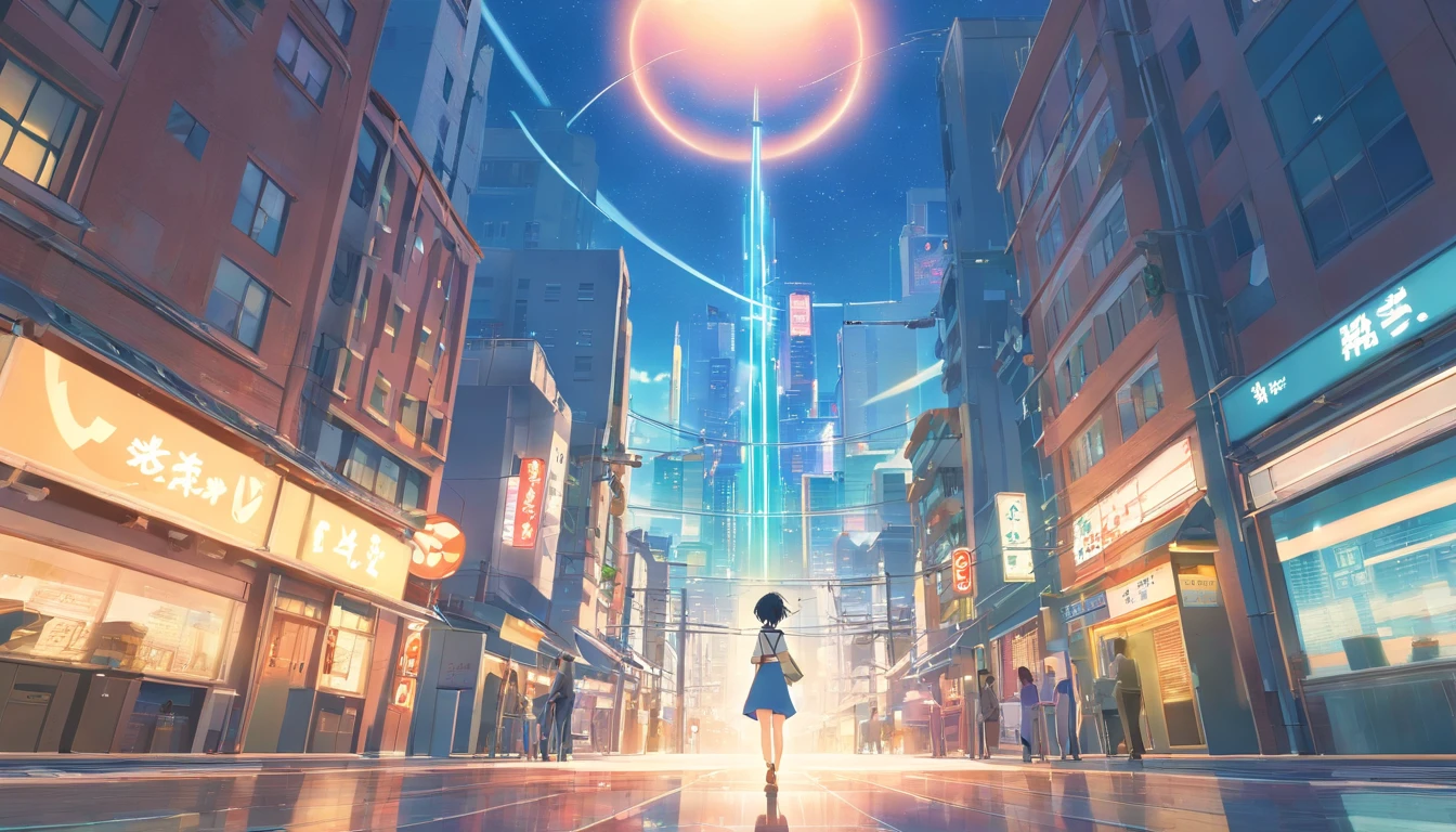What photography,Ultra photo realsisim,Hyper-detailing,Ultra-wide-angle picture,24th century,sci fi city,and the sun was shining brightly,Tech City of the Future,Oval building,Suspended circular aircraft,Roads that lead in all directions,highly detailed surreal vfx,Smudge,Faraway view,super-fine,ultra - detailed,high qulity,8K ,oc rendered,dynamic viewing angle