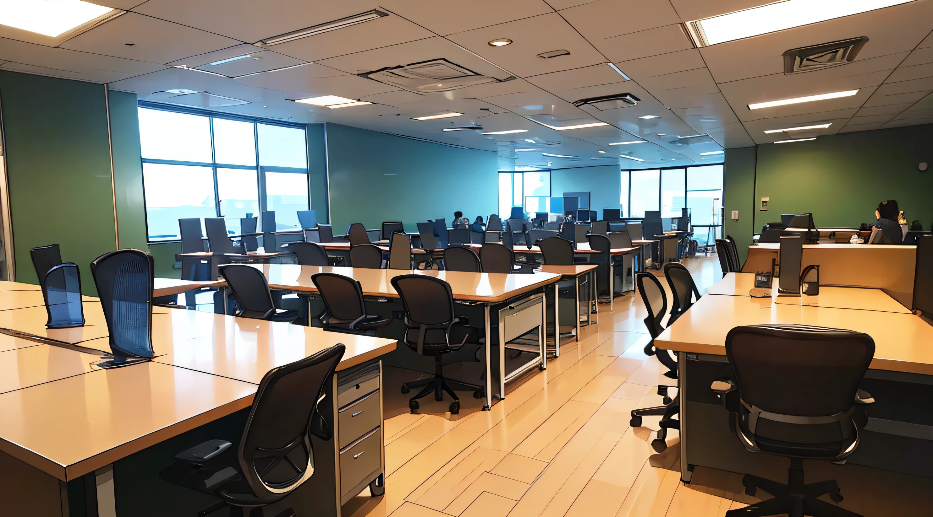 ((Best Quality, 8K, Masterpiece: 1.3)), A close-knit group of coworkers in a collaborative office environment, emphasizing teamwork and camaraderie.