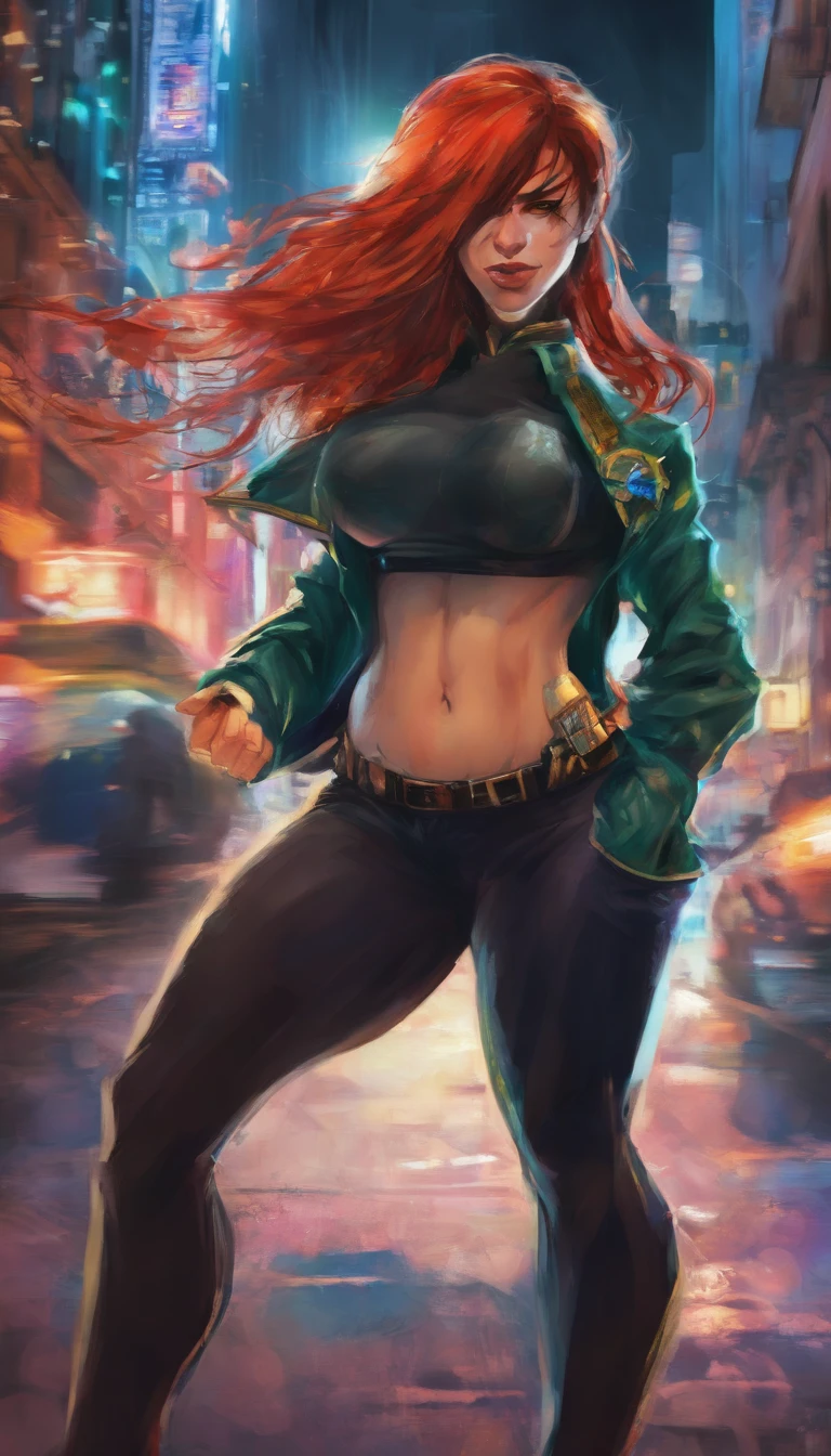 (melhor qualidade,4k,8k,alto,master part:1.2),ultra-detalhado,(Realistic,fotorrealista,photo-realistic:1.37),Barbara Gordon, Jovem mulher de 19 anos l, Cabelos ruivos bonitos, vestindo uniforme policial,olhos castanhos penetrantes, Beleza Suprema, Gotham City Setting, postura forte e confiante, Determined expression,vivid colors,foco nítido,pintura detalhista,professional lighting,Estilo Retrato, dramatic lighting,Bokeh