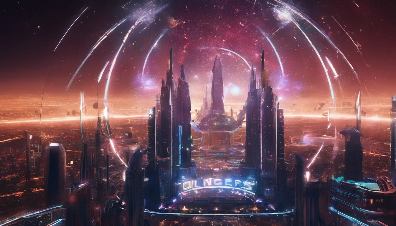 What photography,Ultra photo realsisim,Hyper-detailing,Ultra-wide-angle picture,24th century,sci fi city,and the sun was shining brightly,Tech City of the Future,Oval building,Suspended circular aircraft,Roads leading in all directions,highly detailed surreal vfx,Smudge,Faraway view,super-fine,ultra - detailed,high qulity,8K ,oc rendered,dynamic viewing angle
