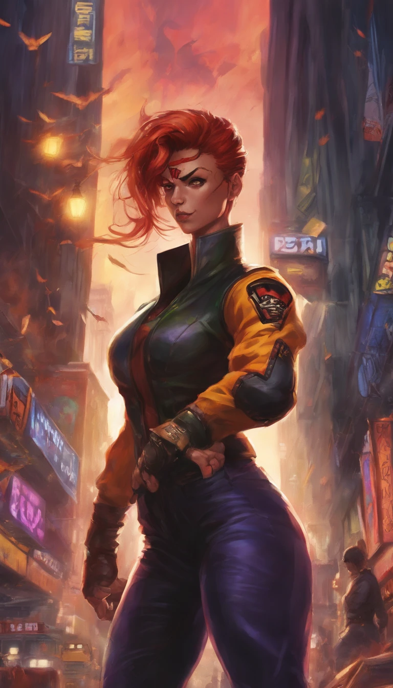 (melhor qualidade,4k,8k,alto,master part:1.2),ultra-detalhado,(Realistic,fotorrealista,photo-realistic:1.37),Barbara Gordon, Jovem mulher de 19 anos l, Cabelos ruivos bonitos, vestindo uniforme policial,olhos castanhos penetrantes, Beleza Suprema, Gotham City Setting, postura forte e confiante, Determined expression,vivid colors,foco nítido,pintura detalhista,professional lighting,Estilo Retrato, dramatic lighting,Bokeh