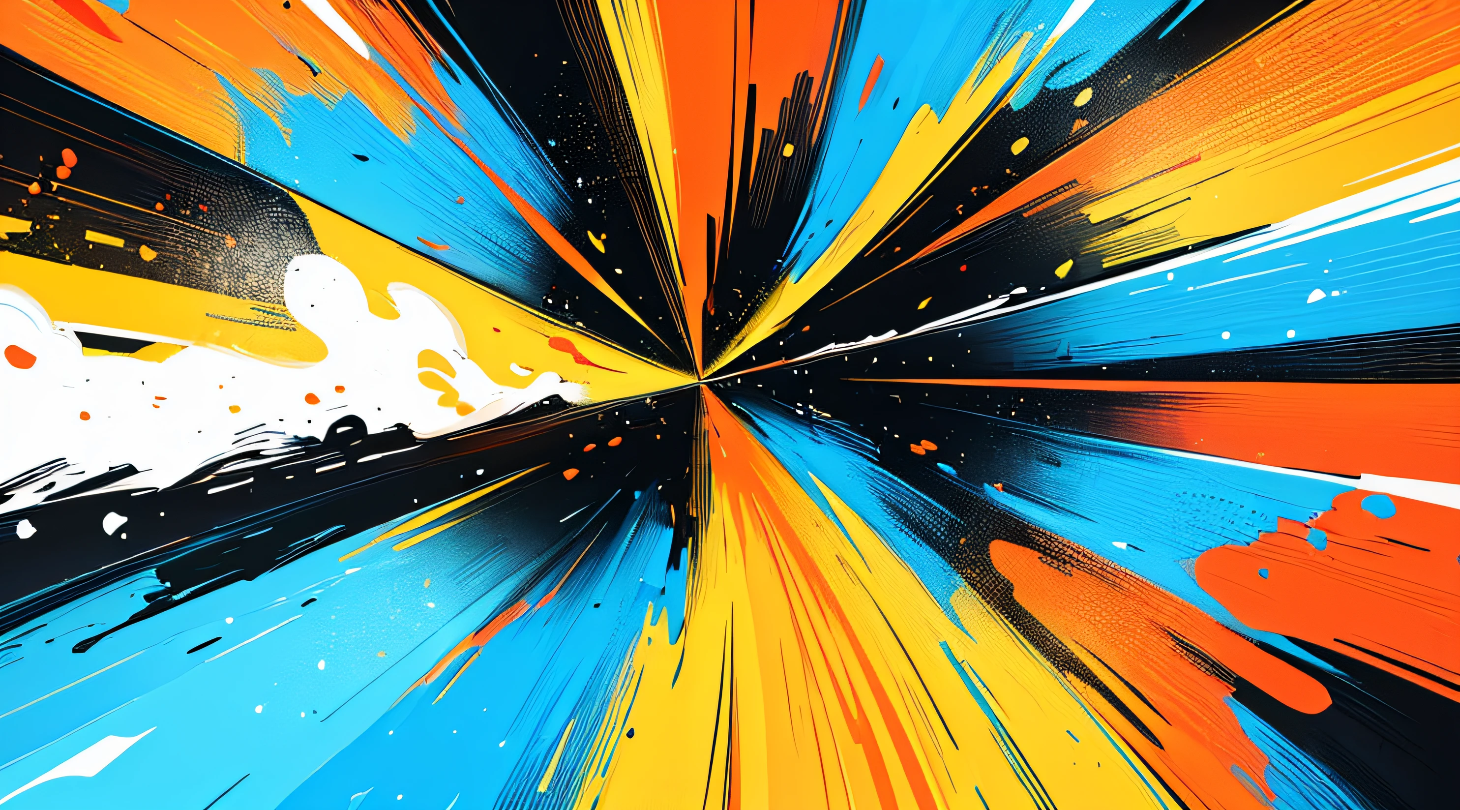 ((Best Quality, 8K, Masterpiece: 1.3)), A dynamic, high-energy abstract background with vibrant splashes of color and chaotic swirls.