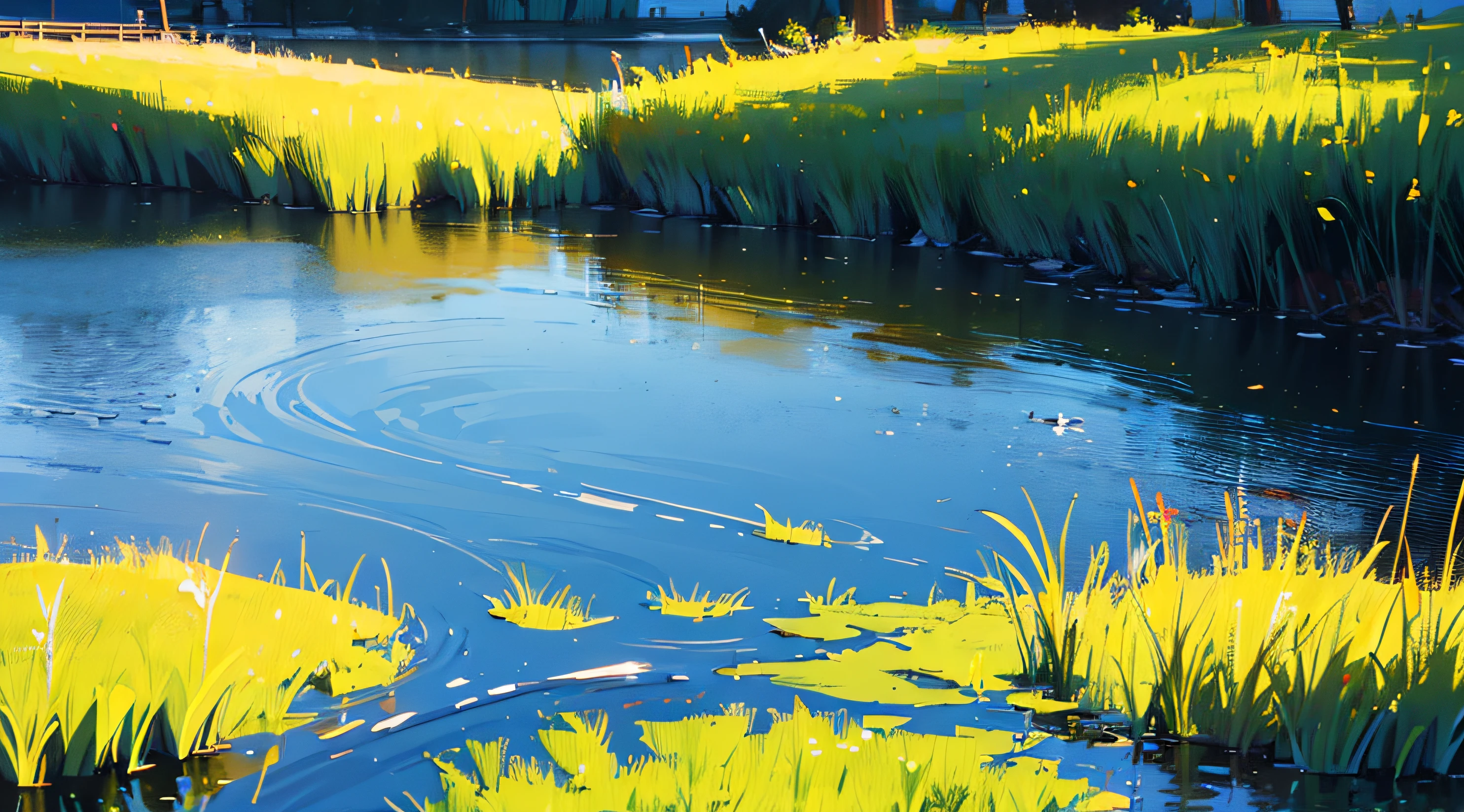 ((Best Quality, 8K, Masterpiece: 1.3)), A close-up of rippling water, capturing the reflection of light and creating a serene, liquid texture.