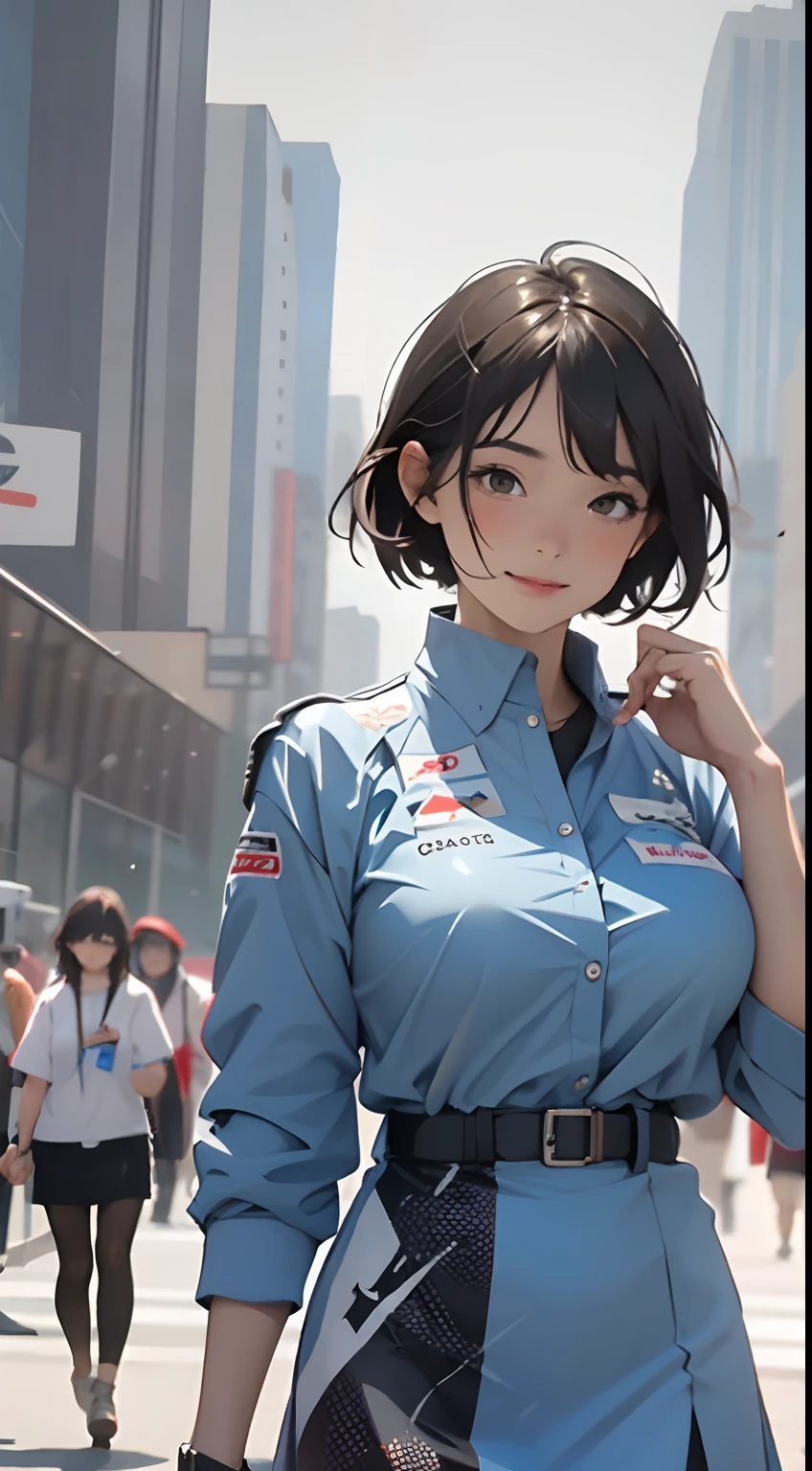 Anime girl in blue dress, oppai, biomechanical oppai, loli in dress, oppai proportions, Ecchi, Big breasts!!, with a big chest, pixiv 3dcg, Big breasts!, (SFW) safe for work, Ecchi anime style, けもの, Seductive Anime Girl, 1girl huge large breasts,、((top-quality)), ((masterpiece)), A smile, Pitch Resuit, Colossal tits, Puffy nipple, knee high, Naughty face, knee high white, Adult Woman, (cum in vaginas:1.3), cum in mouth, (Overflowing G-string:1.5), Sobbing tears, short-cut, Check mini skirt, l, Race Queen, A slender, masterpaintings, best qualtiy, Photorealsitic, ultra-detailliert, (shiny skins, perspired:1.4), Watch the crowd, With short black hair, Brown-eyed, slender, dynamic light and shadow, hight resolution, Sharp Focus, depth of view, The eyes are delicate, Sharp pupils, pupil realistic, (Colossal tits), A slender, (thick thight), outside of house, Skysky, Tight skirt, Short skirt, Grid Girl, underboob, Wet_Clothes, Wear the grid_Girl costume printed with sponsor's logo, (Stand in a motorsport race)+, left hand on waist