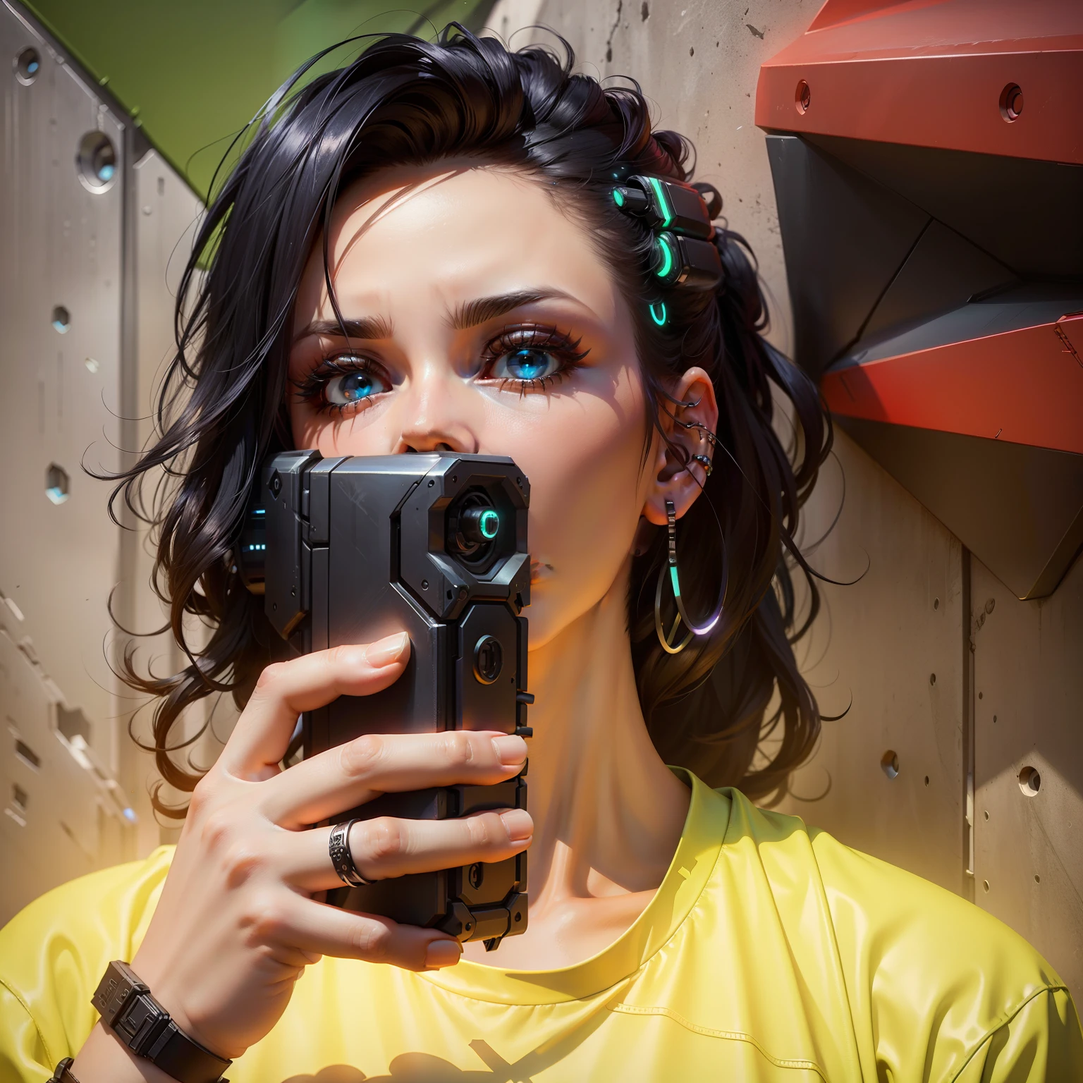 cyber punk style: 3.5, futuristic style: 1.6, Futuristic details of image background: 1.5